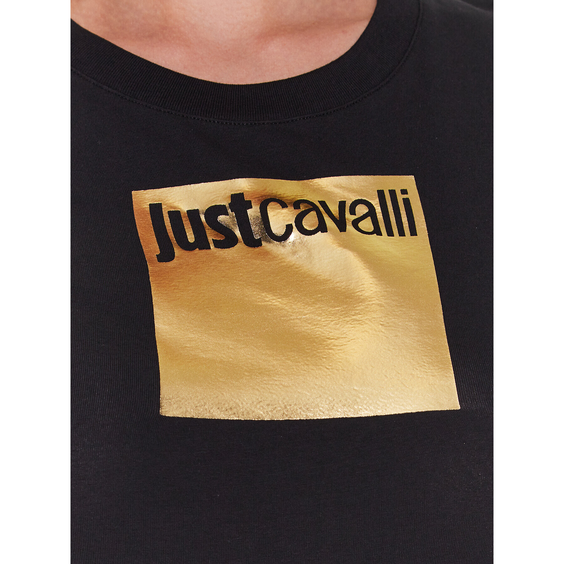 Just Cavalli Тишърт 74PBHG06 Черен Regular Fit - Pepit.bg