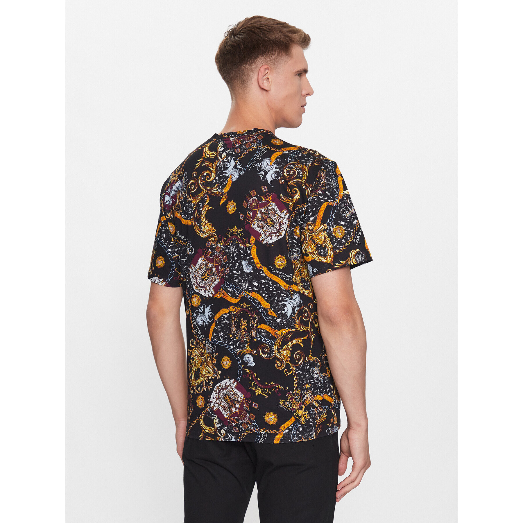 Just Cavalli Тишърт 75OAH6R3 Черен Regular Fit - Pepit.bg
