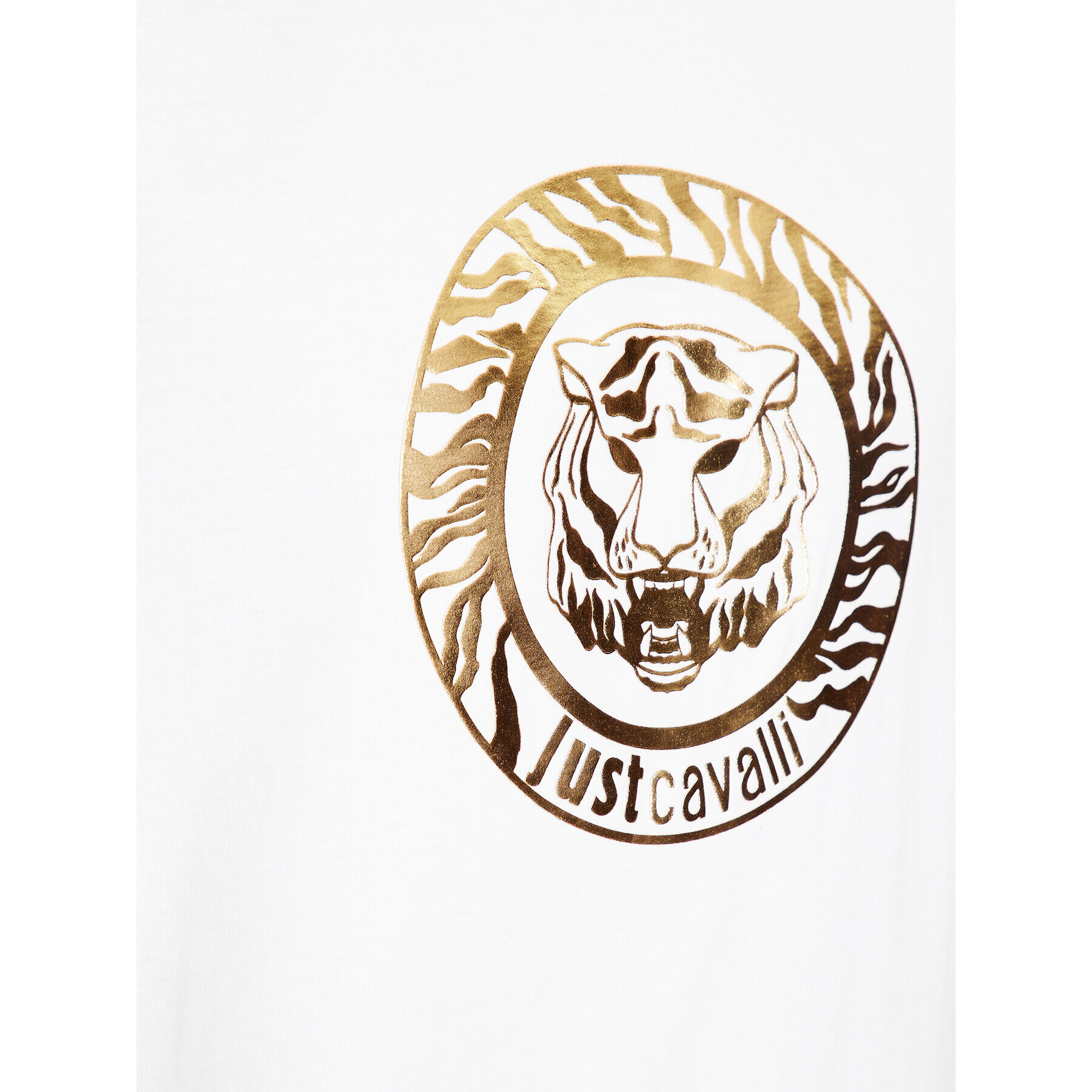 Just Cavalli Тишърт 75OAHT01 Бял Regular Fit - Pepit.bg