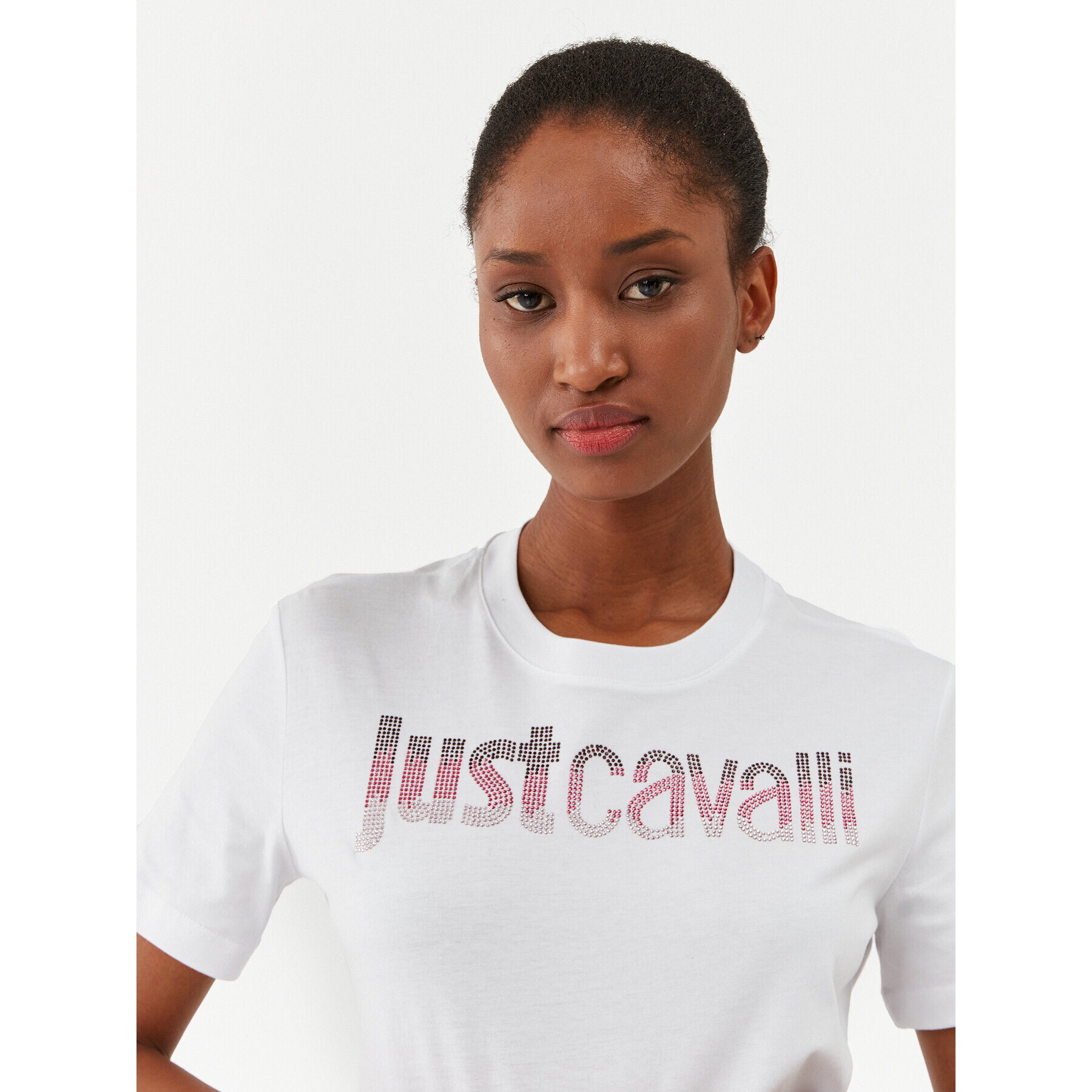 Just Cavalli Тишърт 75PAHE00 Бял Regular Fit - Pepit.bg