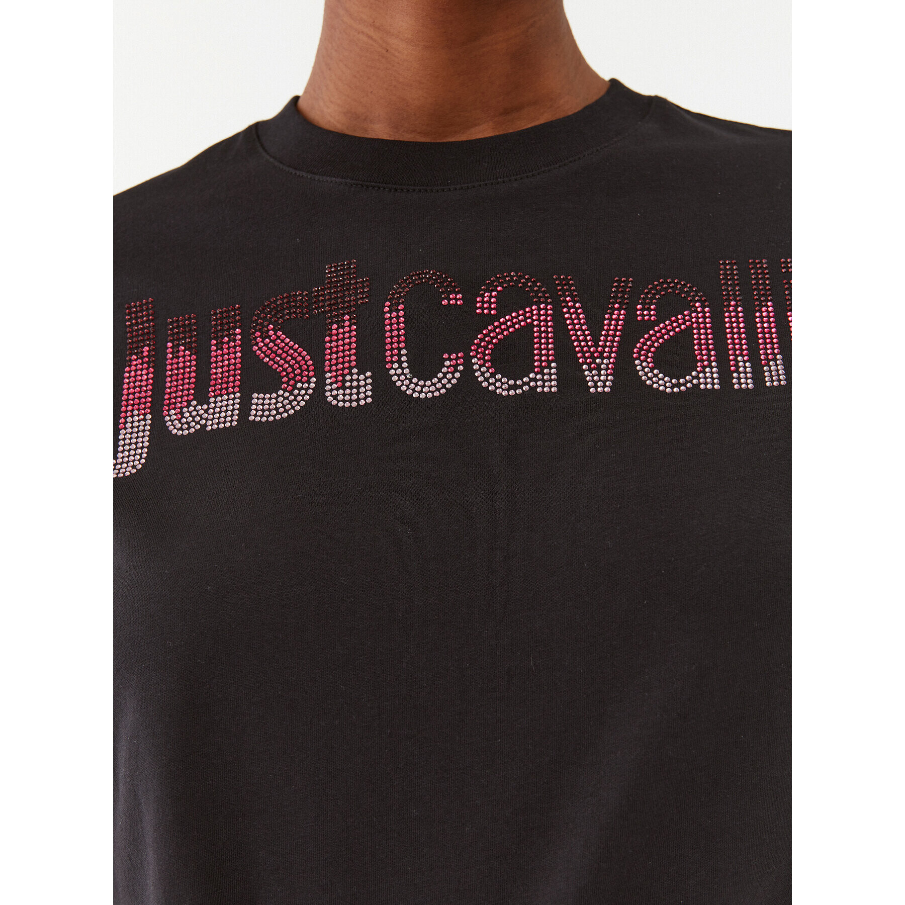 Just Cavalli Тишърт 75PAHE00 Черен Regular Fit - Pepit.bg