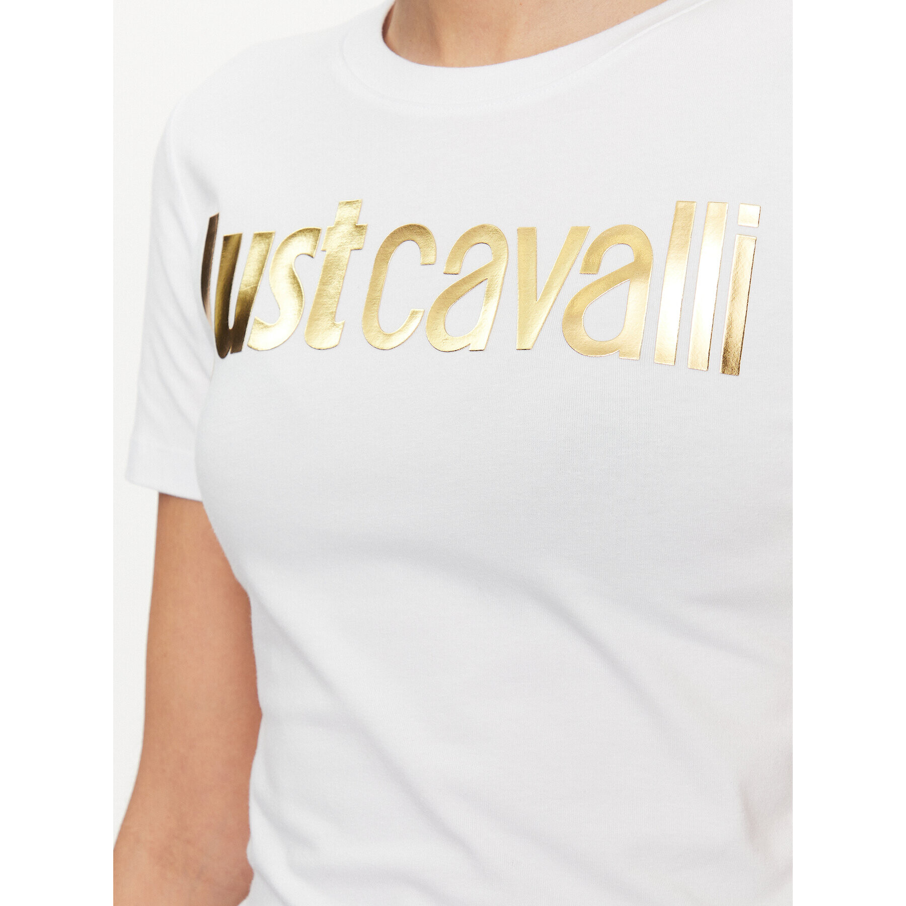 Just Cavalli Тишърт 75PAHT00 Бял Regular Fit - Pepit.bg