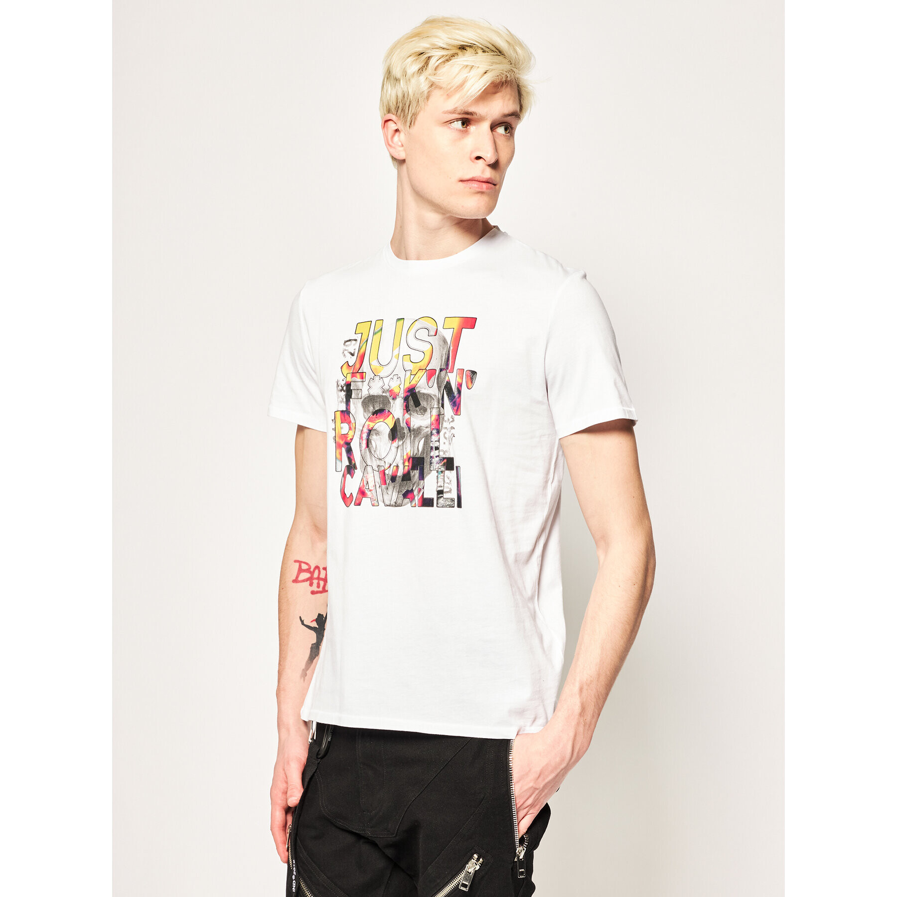 Just Cavalli Тишърт S01GC0612 Бял Regular Fit - Pepit.bg