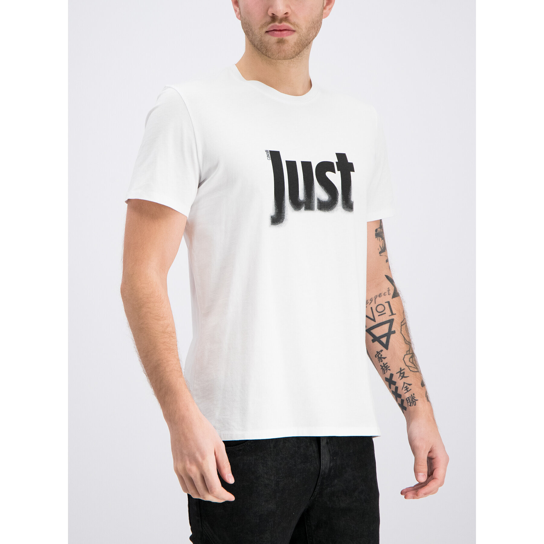 Just Cavalli Тишърт S03GC0514 Бял Regular Fit - Pepit.bg