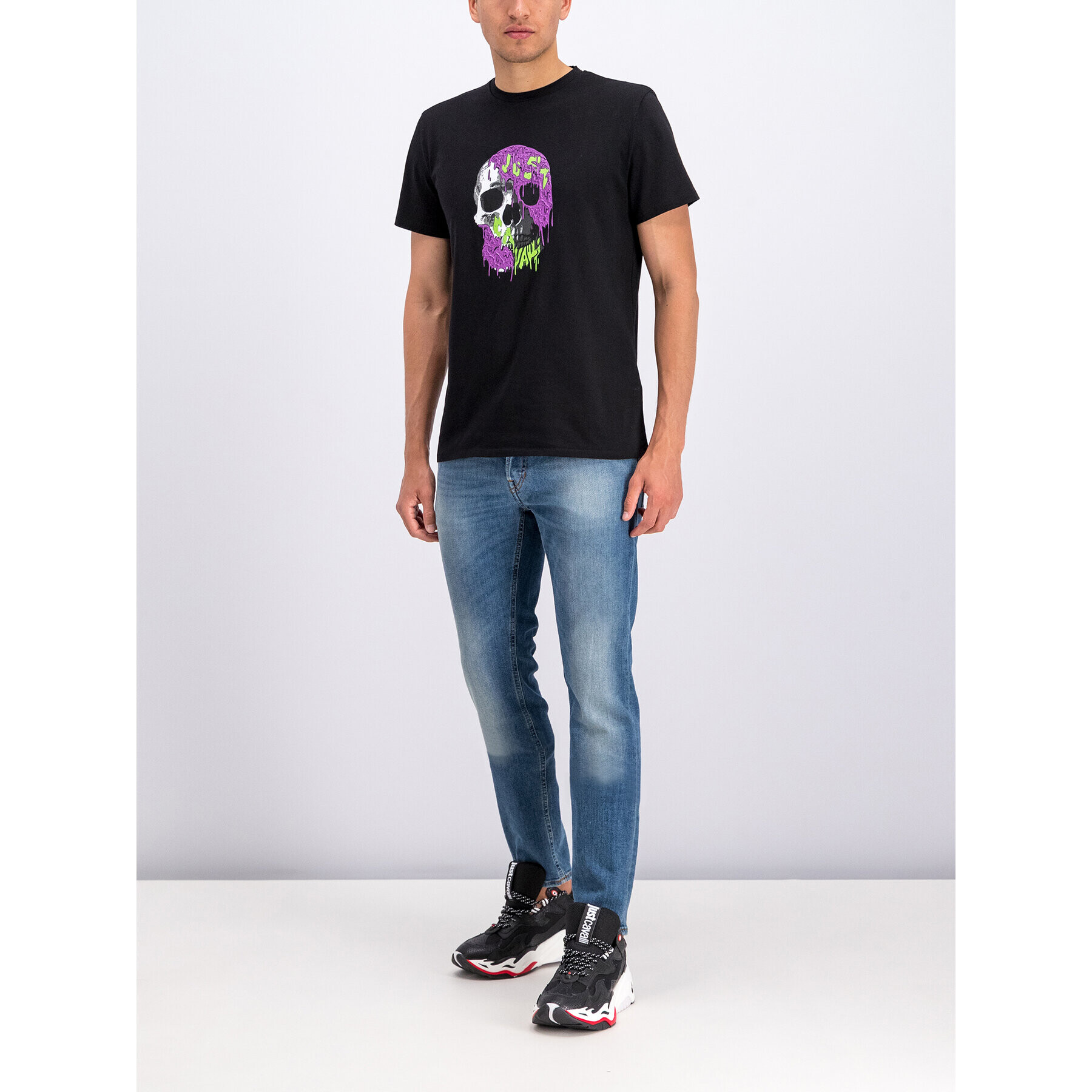 Just Cavalli Тишърт S03GC0545 Черен Regular Fit - Pepit.bg