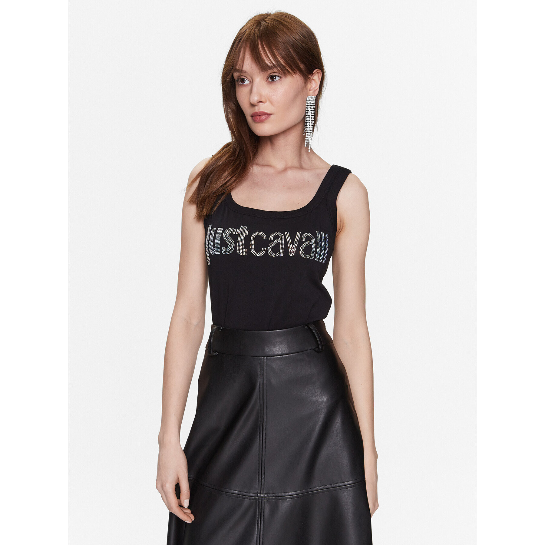 Just Cavalli топ 74PBME01 Черен Regular Fit - Pepit.bg
