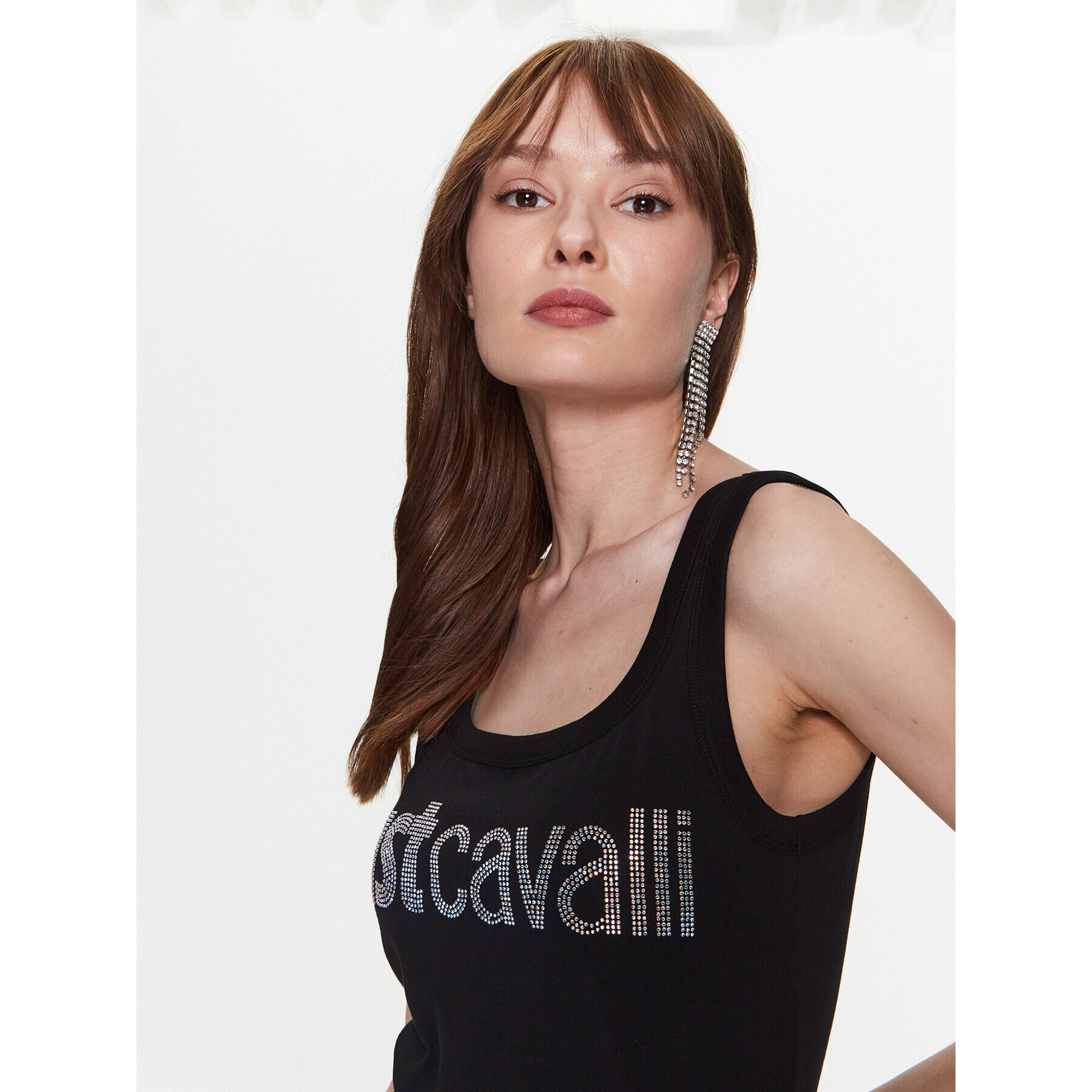Just Cavalli топ 74PBME01 Черен Regular Fit - Pepit.bg