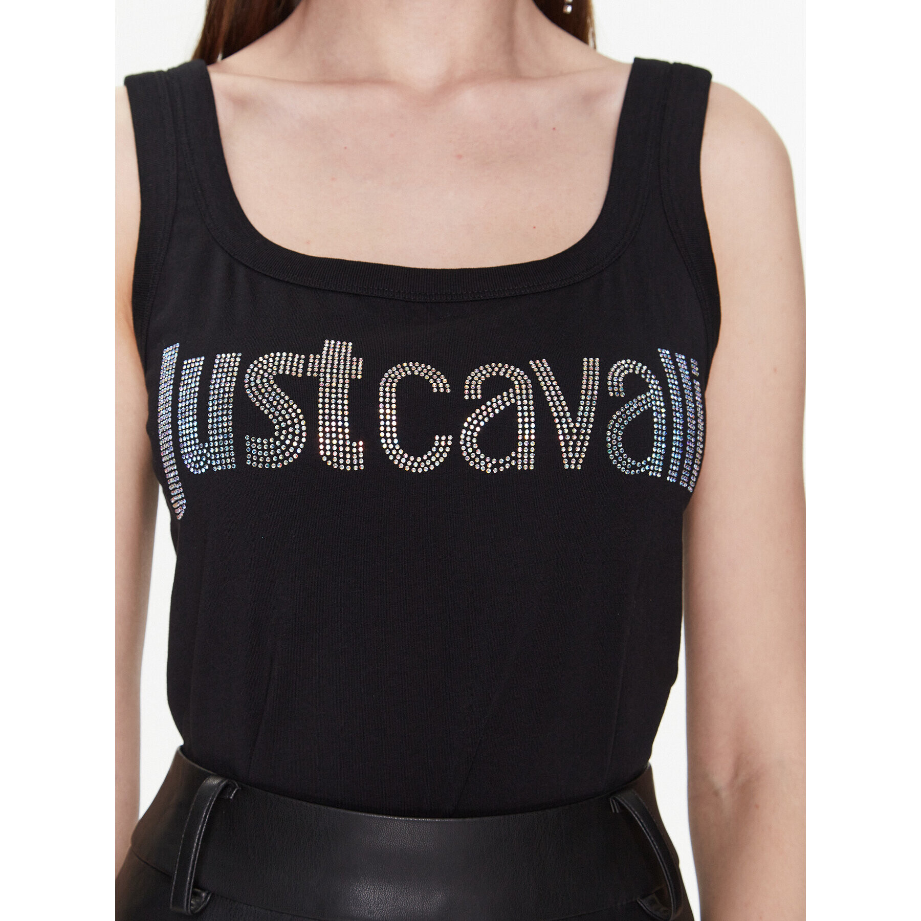 Just Cavalli топ 74PBME01 Черен Regular Fit - Pepit.bg