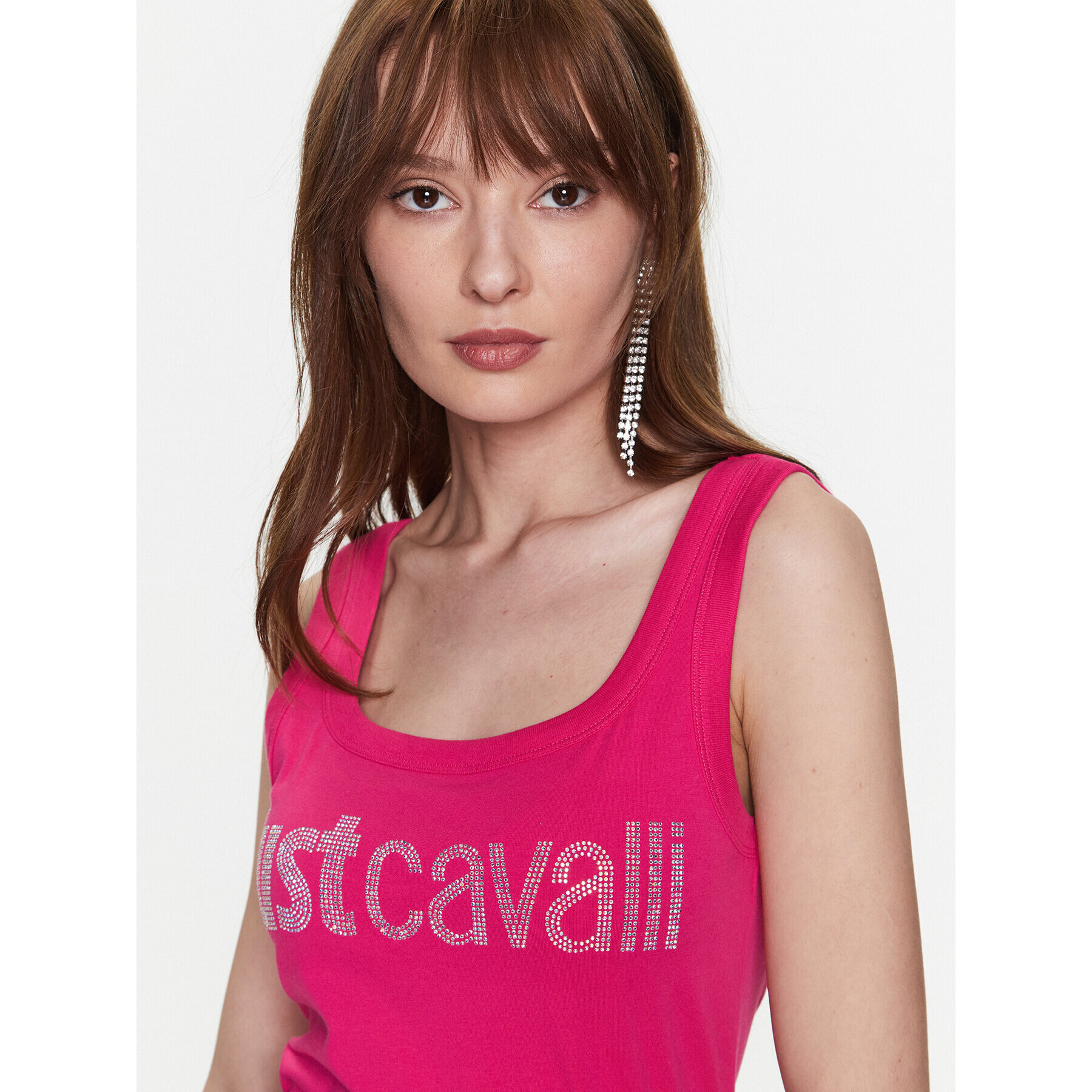 Just Cavalli топ 74PBME01 Розов Regular Fit - Pepit.bg