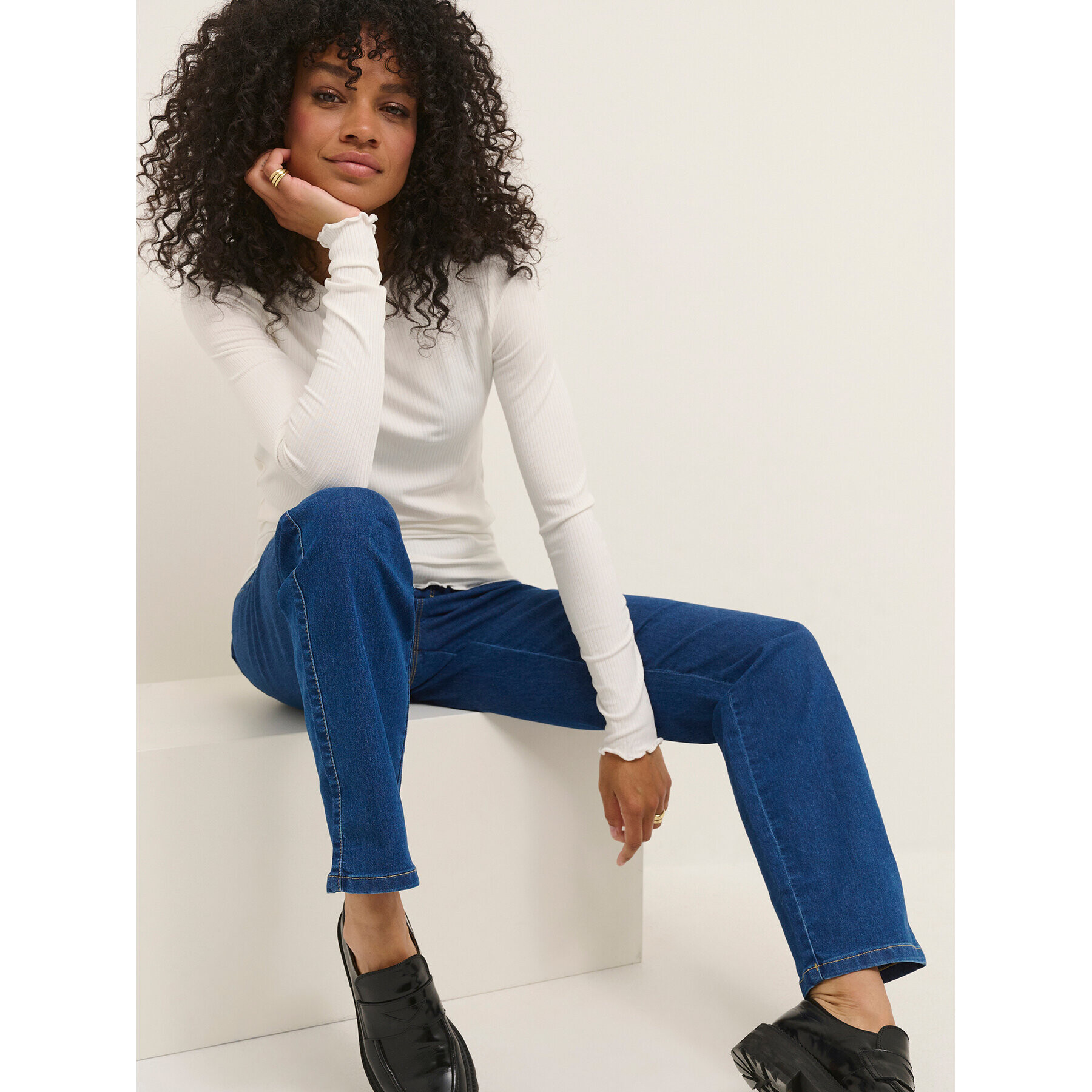 Kaffe Блуза Drew 10507196 Бял Slim Fit - Pepit.bg