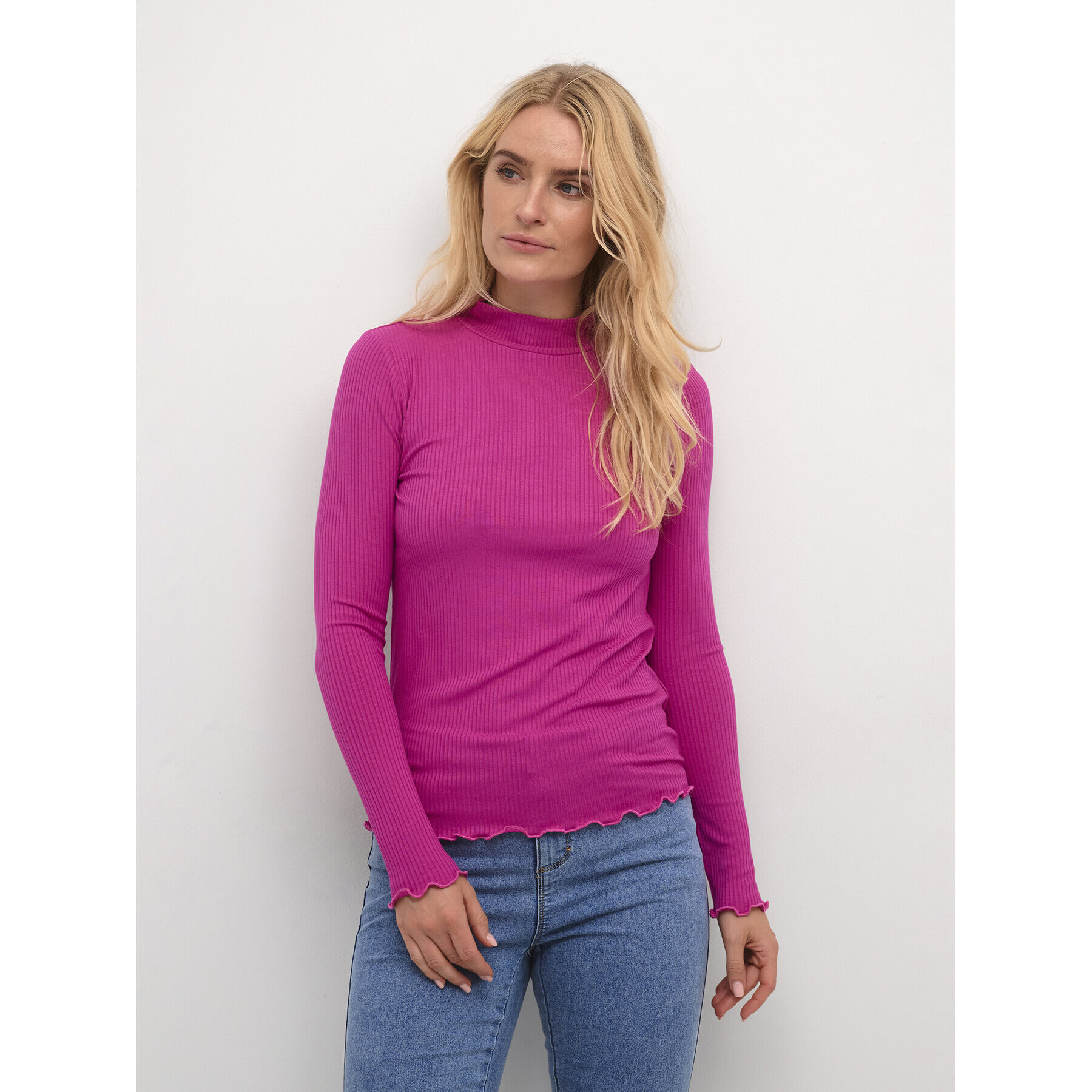 Kaffe Блуза Kadrew Turtleneck 10507922 Розов Shaped Fit - Pepit.bg