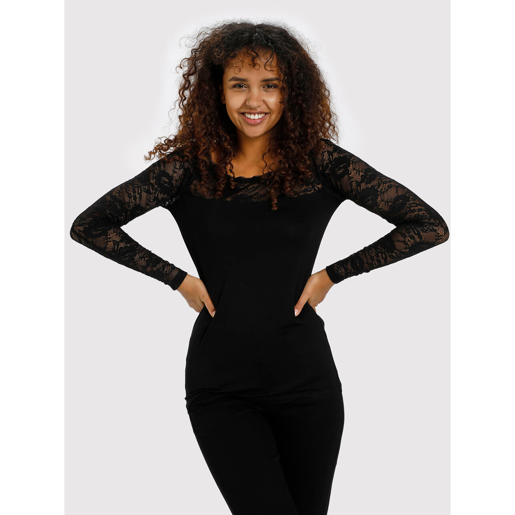 Kaffe Блуза Lacy Boat 10500903 Черен Regular Fit - Pepit.bg