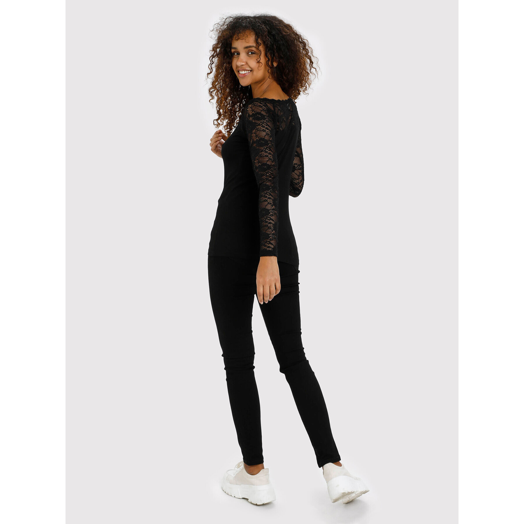 Kaffe Блуза Lacy Boat 10500903 Черен Regular Fit - Pepit.bg