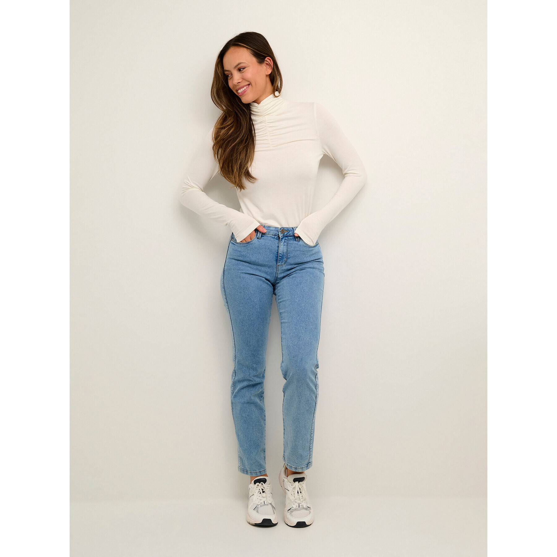 Kaffe Блуза Silvi 10506861 Бял Slim Fit - Pepit.bg