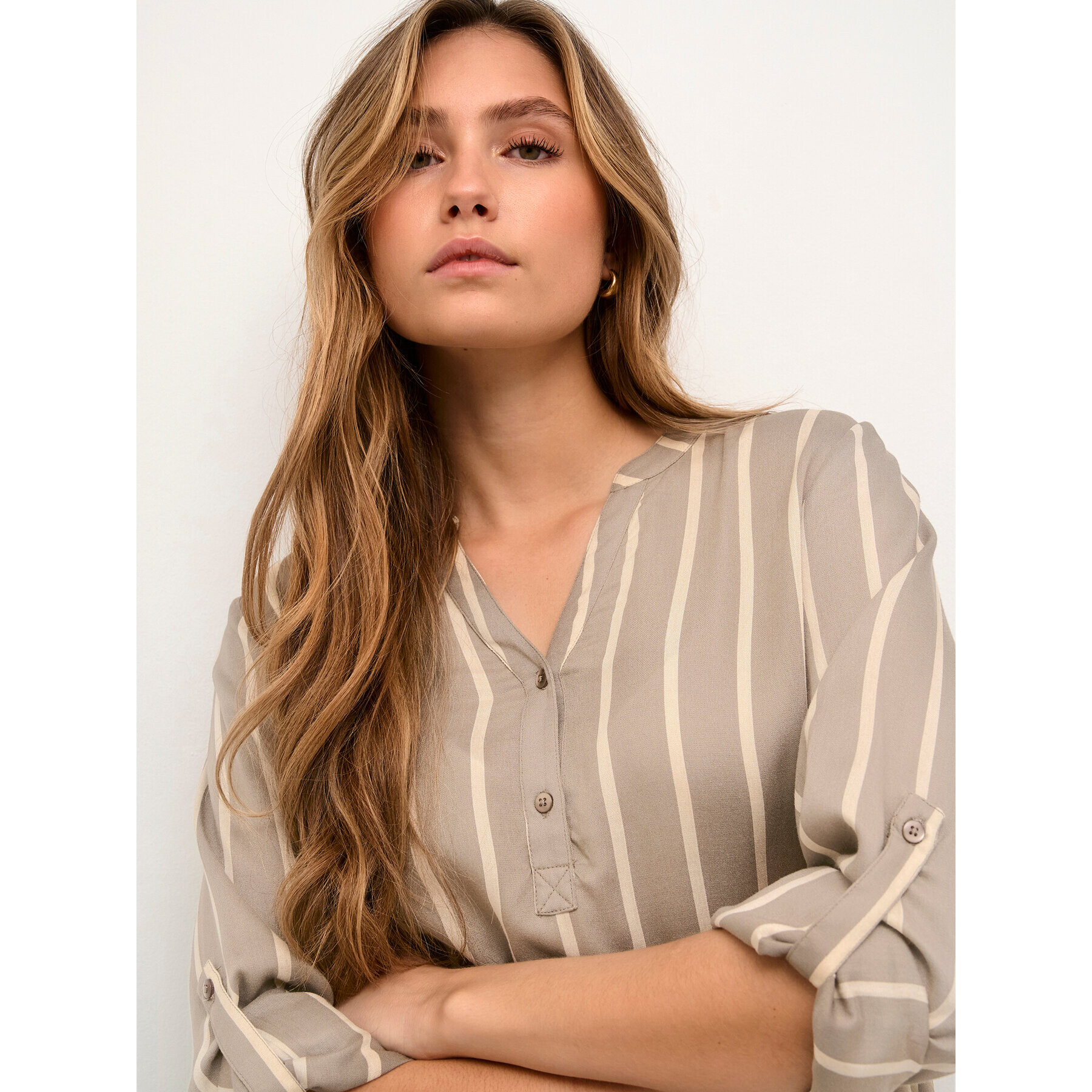Kaffe Блуза Stridy 10504279 Бежов Regular Fit - Pepit.bg