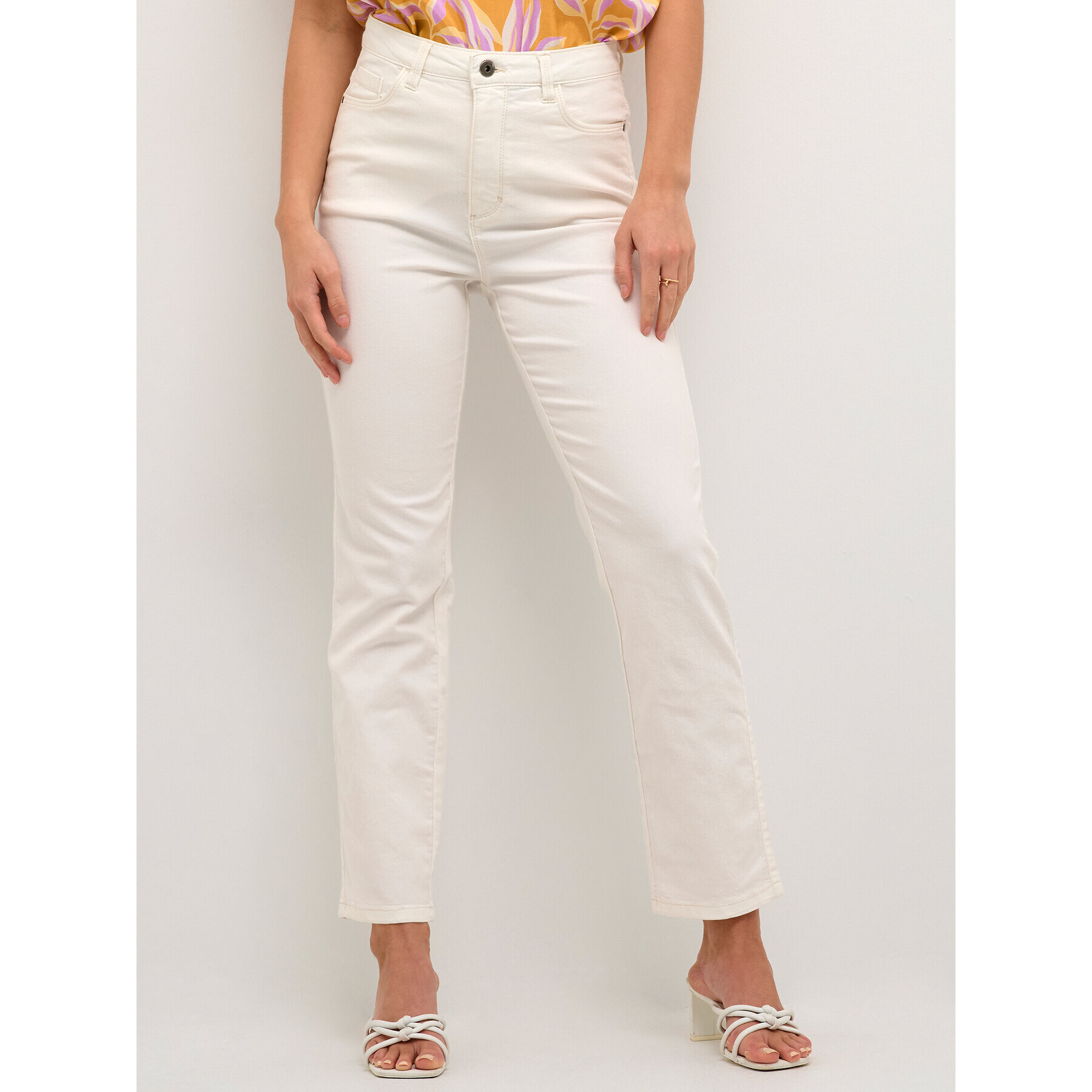 Kaffe Дънки Zelina 10506341 Бял Straight Fit - Pepit.bg