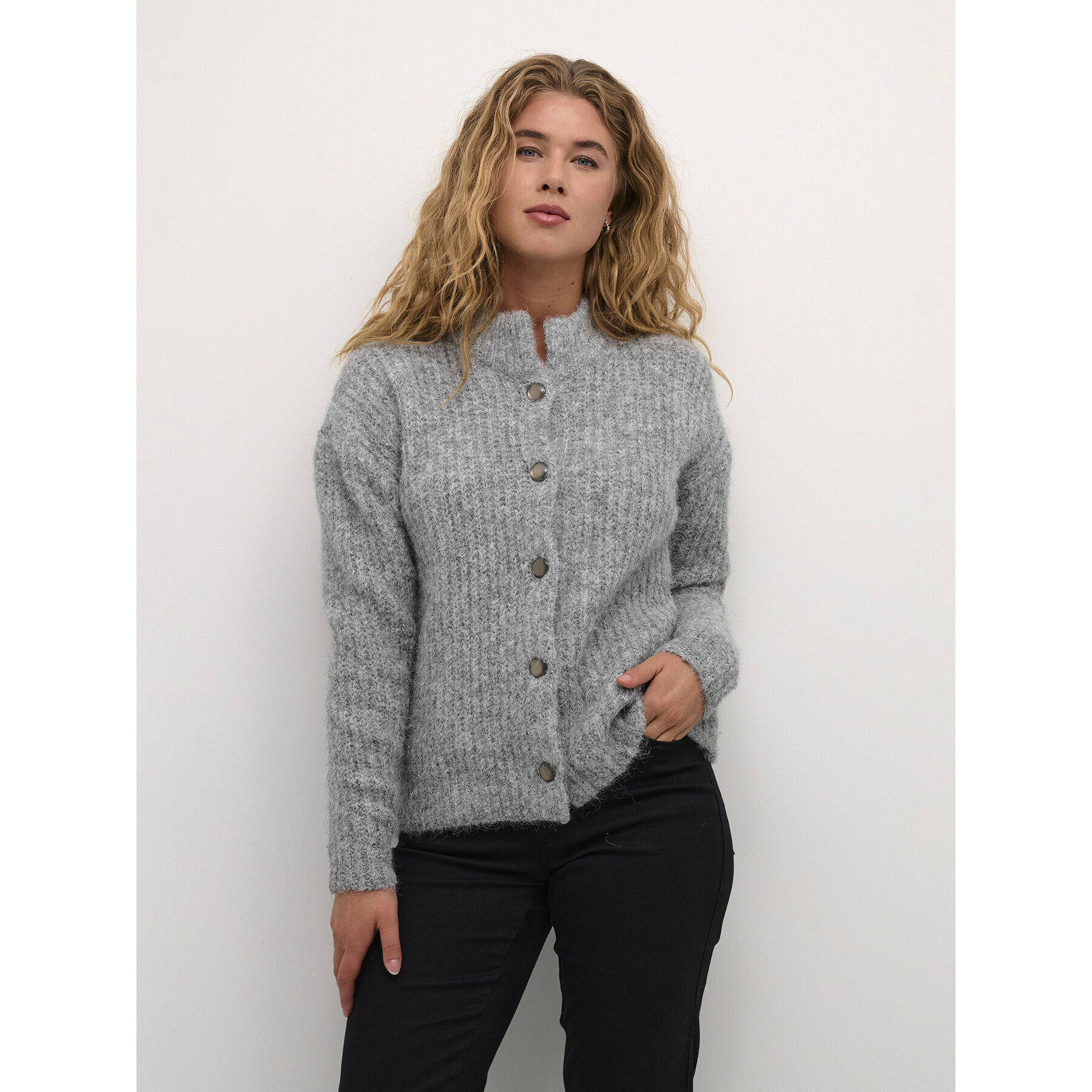Kaffe Кардиган Kaane 10507843 Сив Loose Fit - Pepit.bg