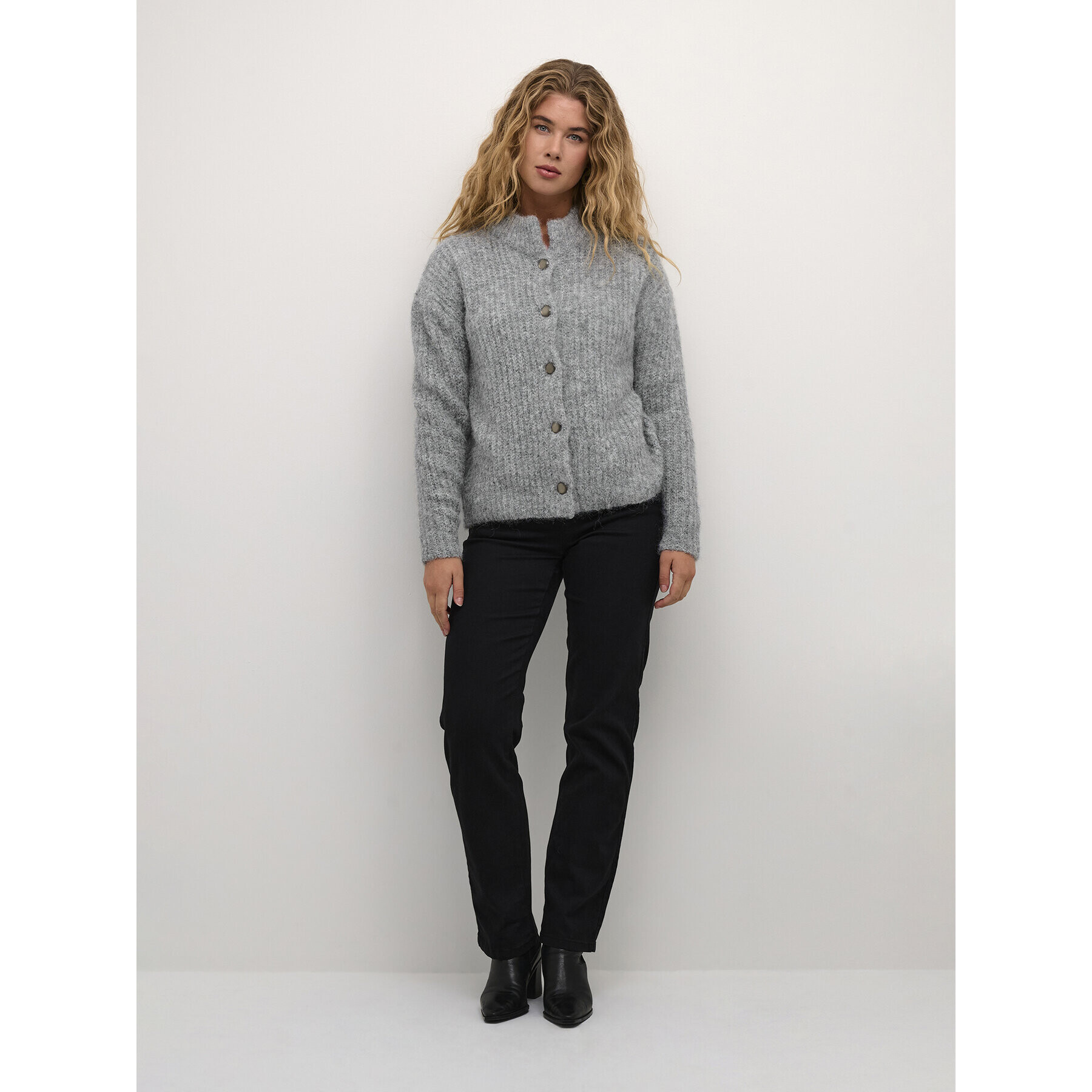 Kaffe Кардиган Kaane 10507843 Сив Loose Fit - Pepit.bg