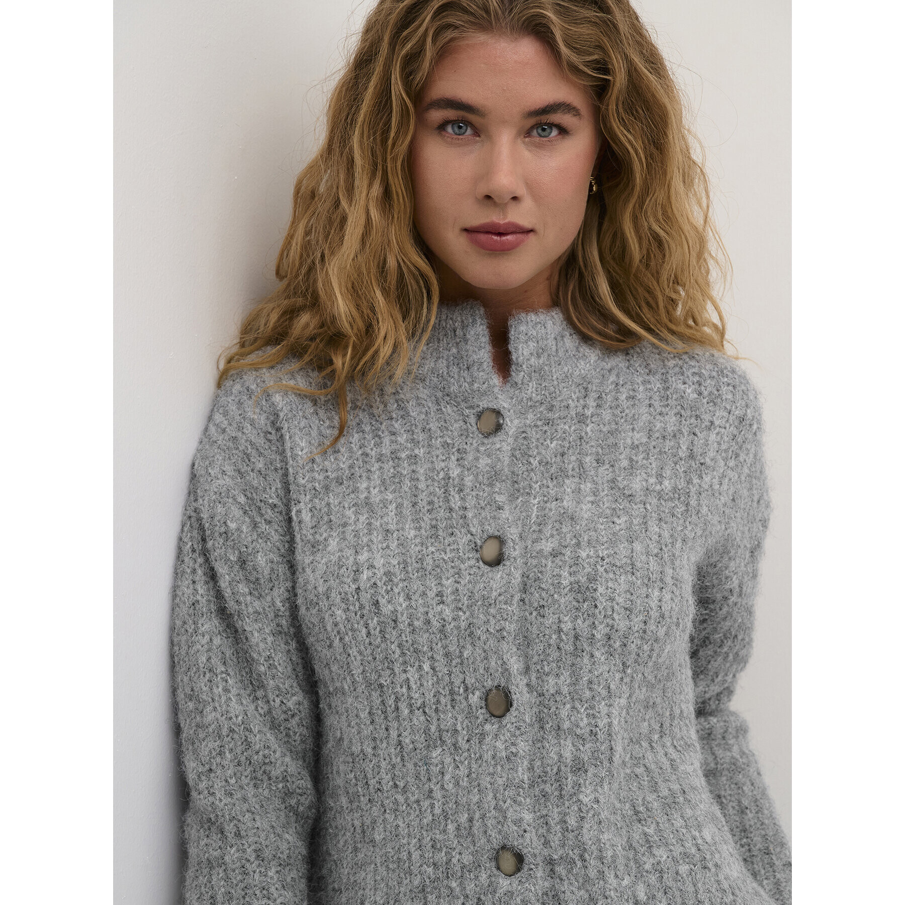 Kaffe Кардиган Kaane 10507843 Сив Loose Fit - Pepit.bg