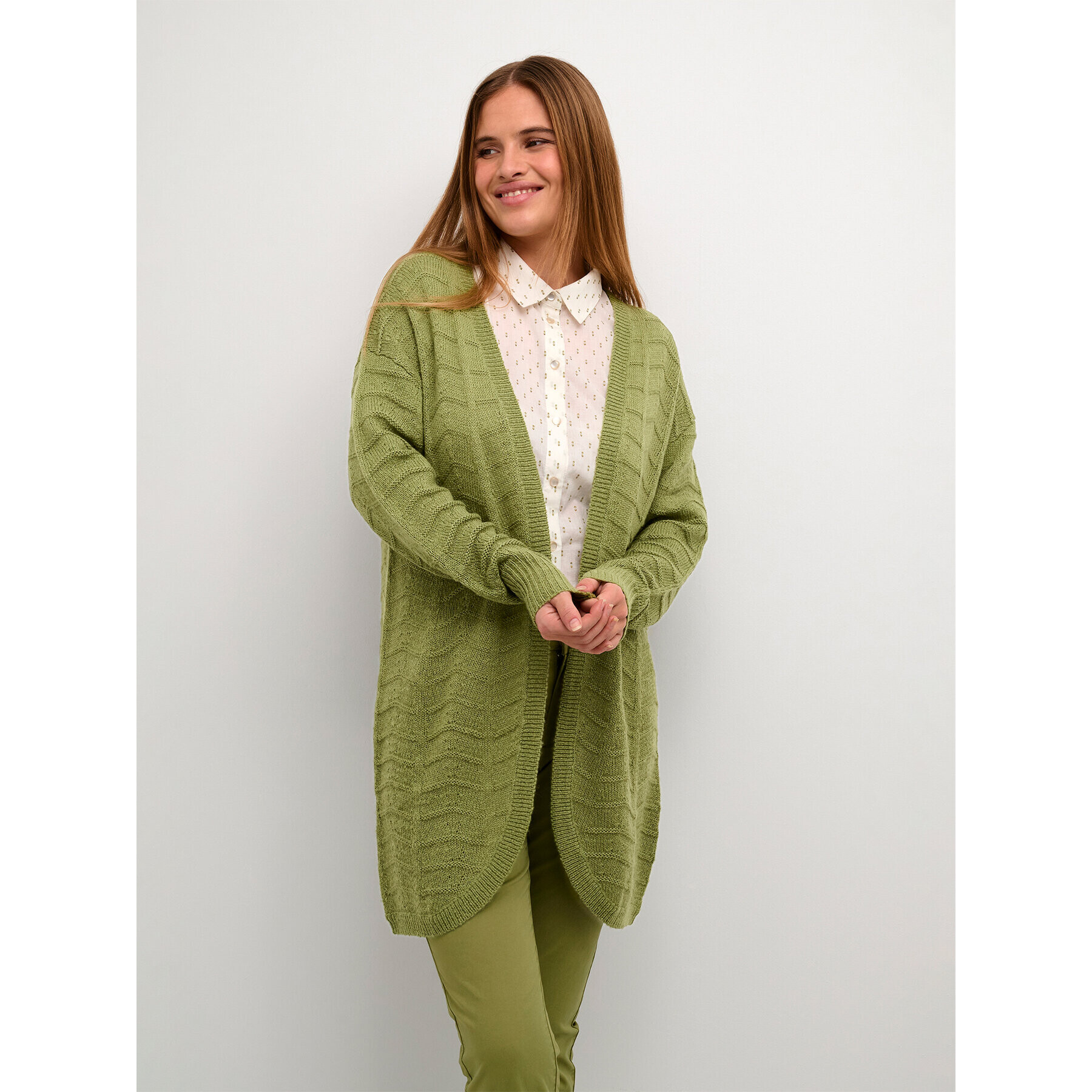 Kaffe Кардиган Kaemeria 10506359 Зелен Regular Fit - Pepit.bg