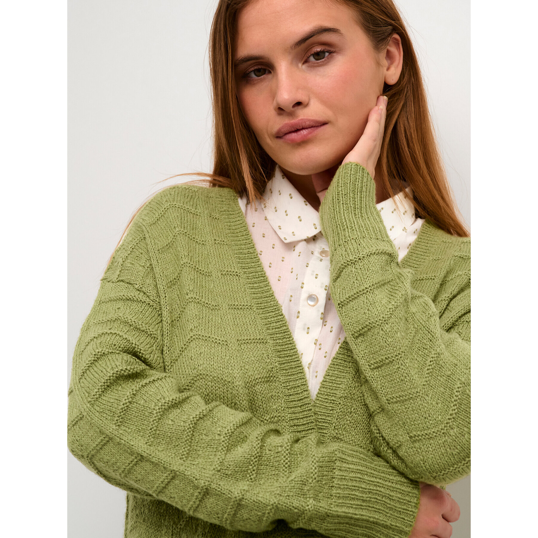Kaffe Кардиган Kaemeria 10506359 Зелен Regular Fit - Pepit.bg
