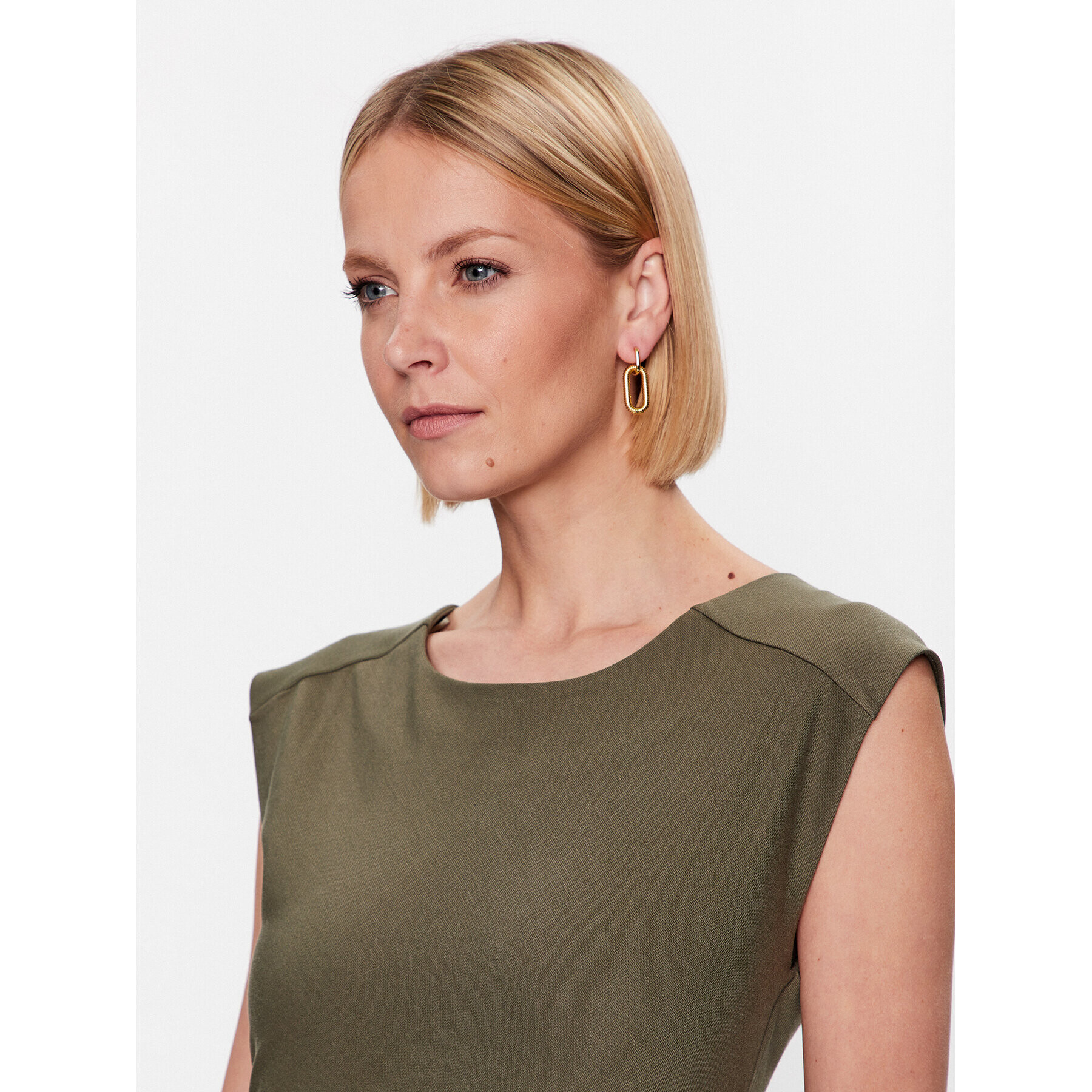 Kaffe Коктейлна рокля India 501002 Зелен Slim Fit - Pepit.bg