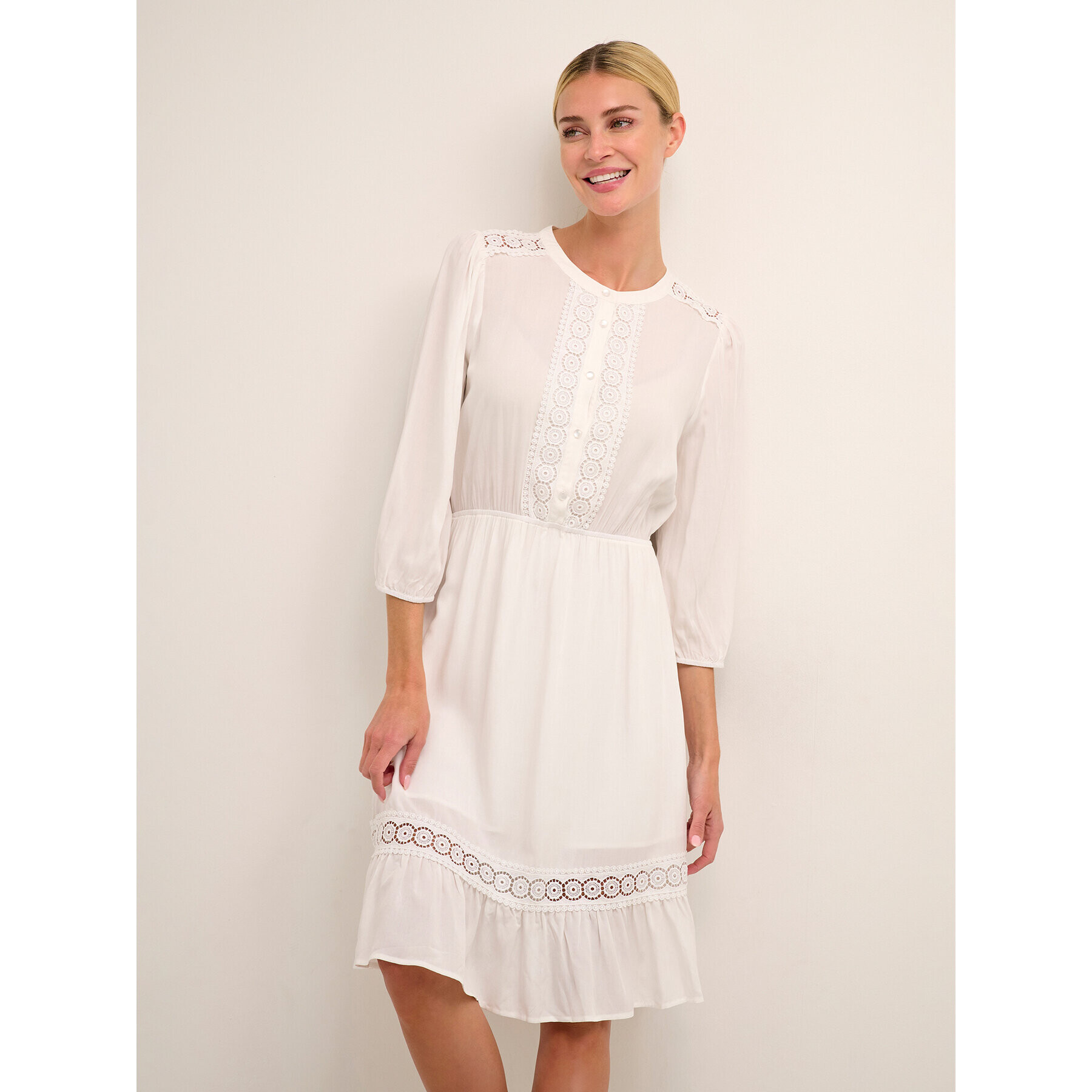 Kaffe Лятна рокля Freya 10507544 Бял Regular Fit - Pepit.bg
