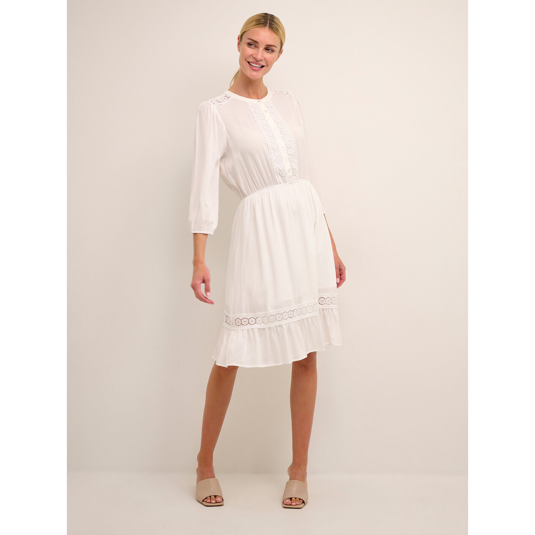 Kaffe Лятна рокля Freya 10507544 Бял Regular Fit - Pepit.bg