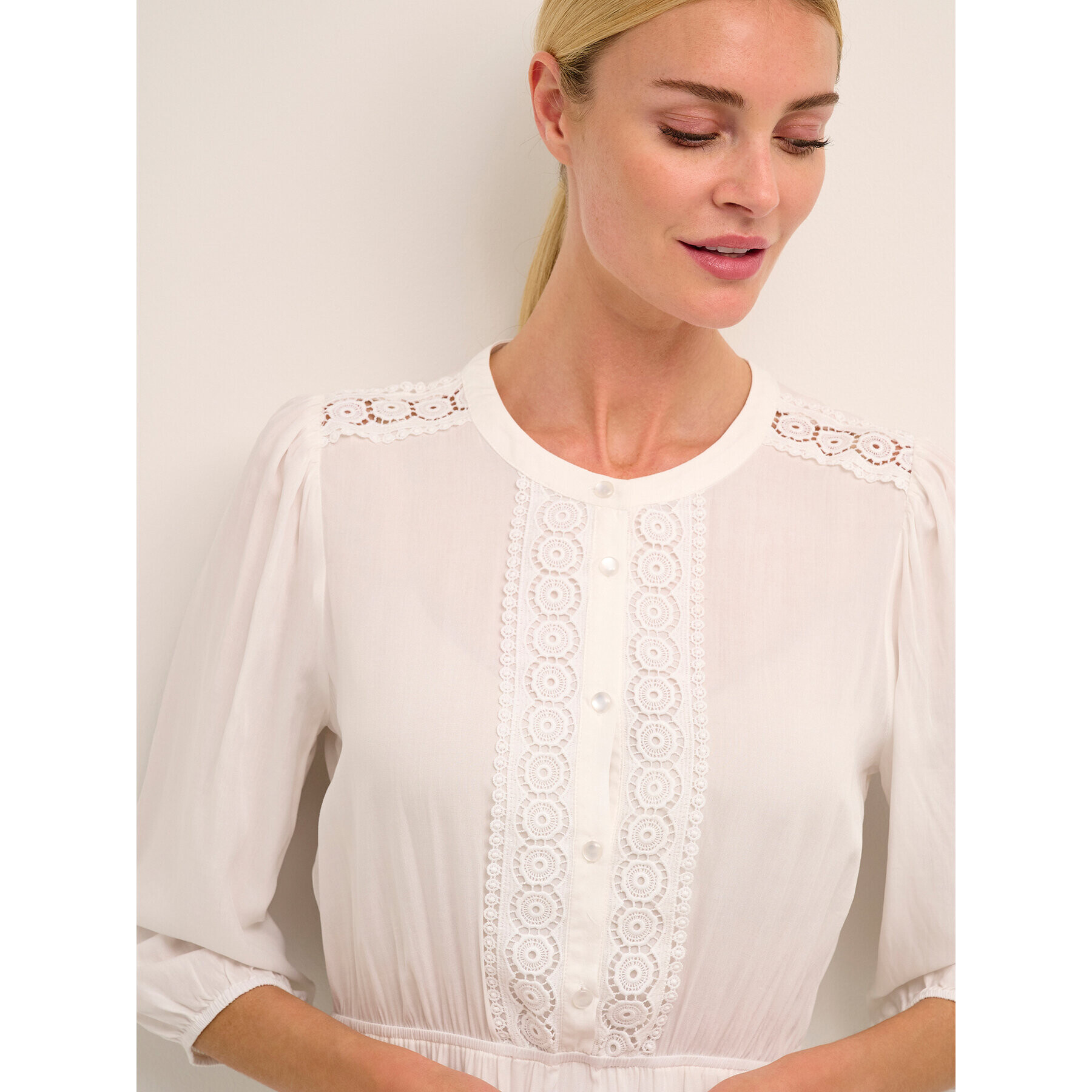 Kaffe Лятна рокля Freya 10507544 Бял Regular Fit - Pepit.bg