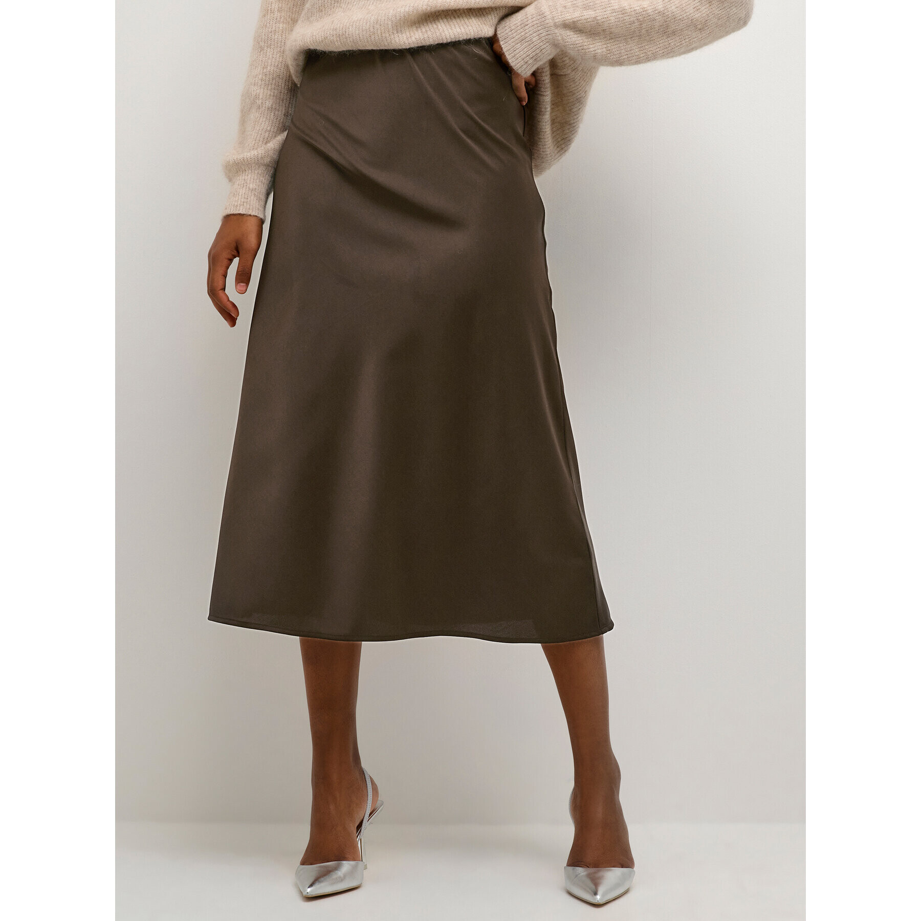 Kaffe Миди пола Asasmina 10507456 Кафяв Regular Fit - Pepit.bg