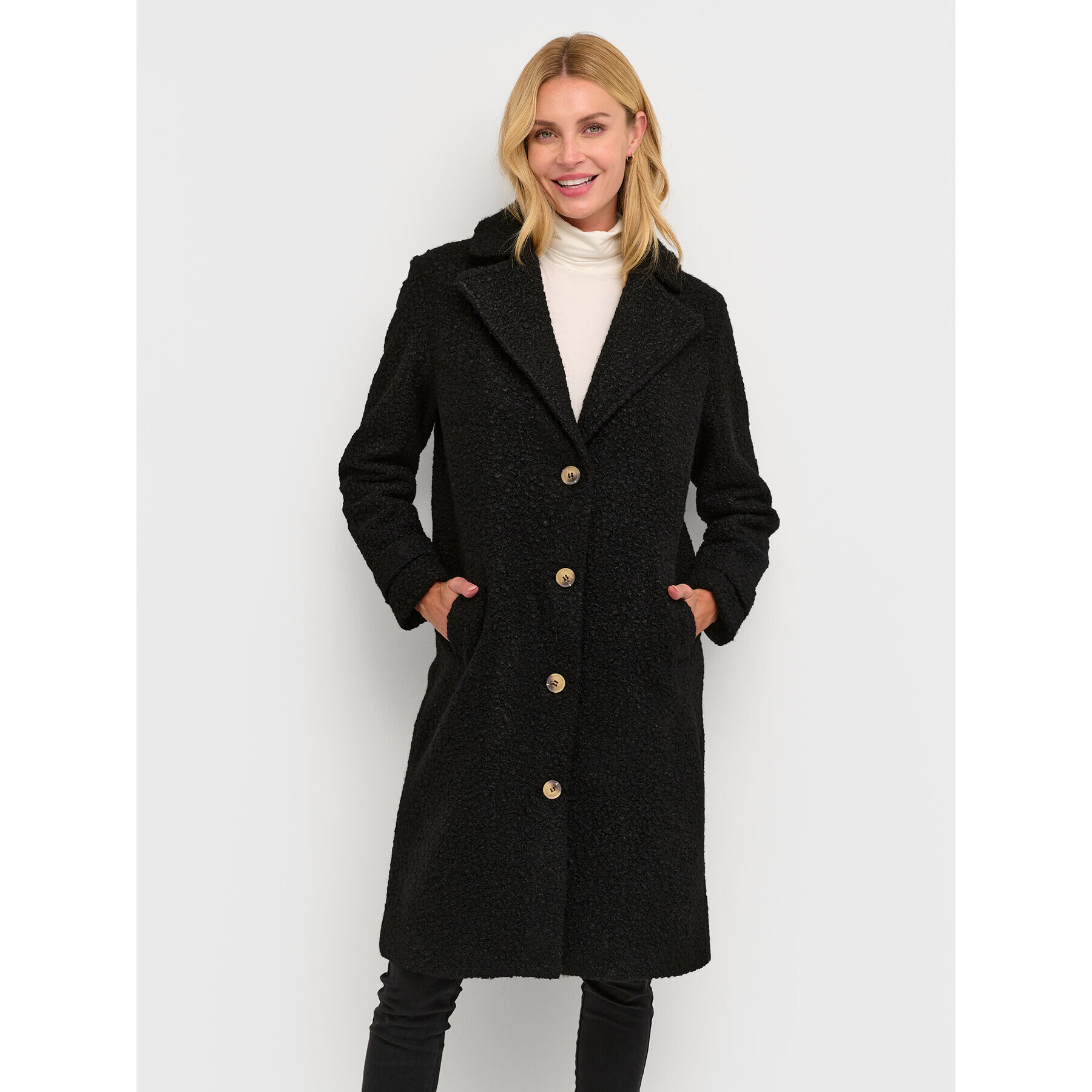 Kaffe Преходно палто Anne 10506924 Черен Regular Fit - Pepit.bg