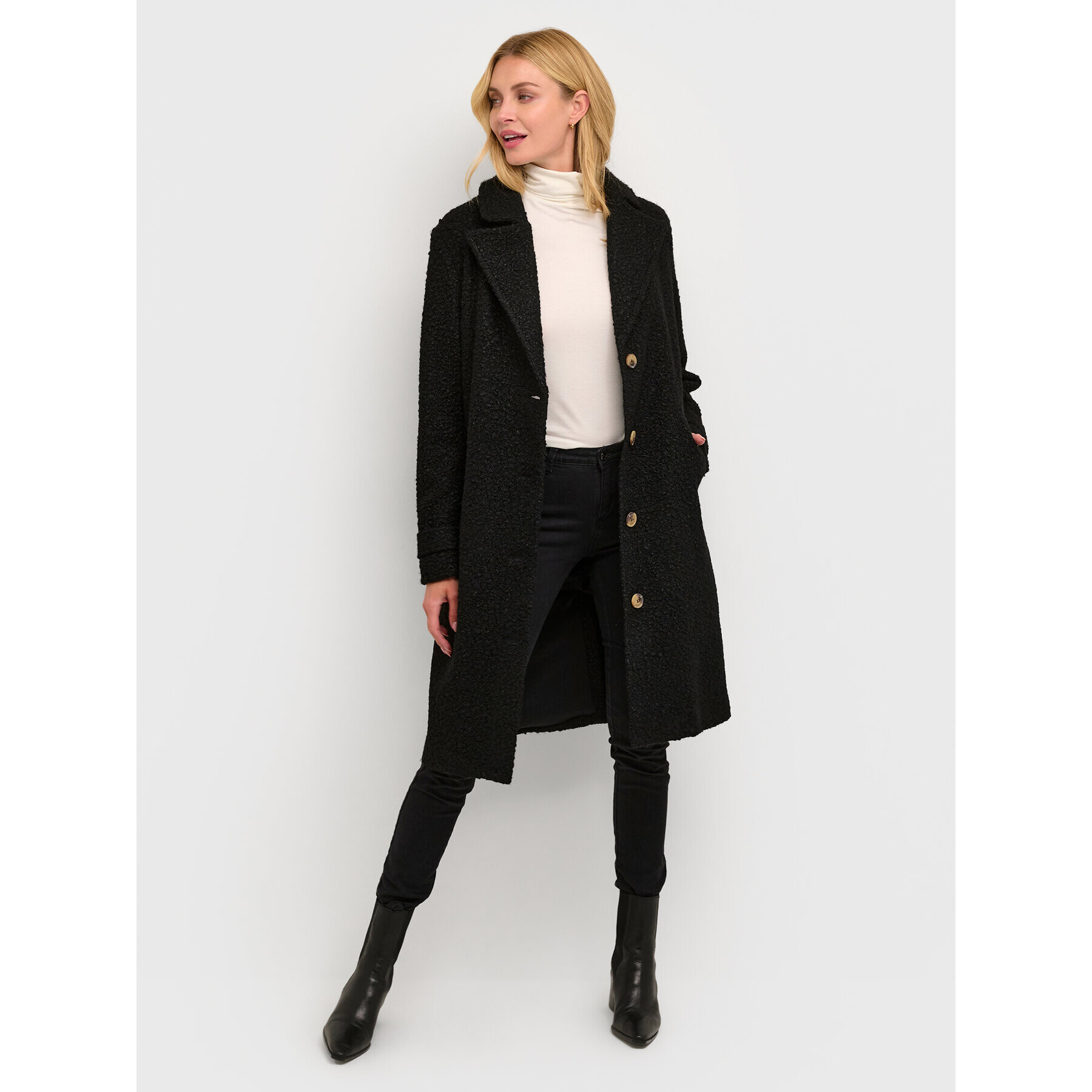 Kaffe Преходно палто Anne 10506924 Черен Regular Fit - Pepit.bg