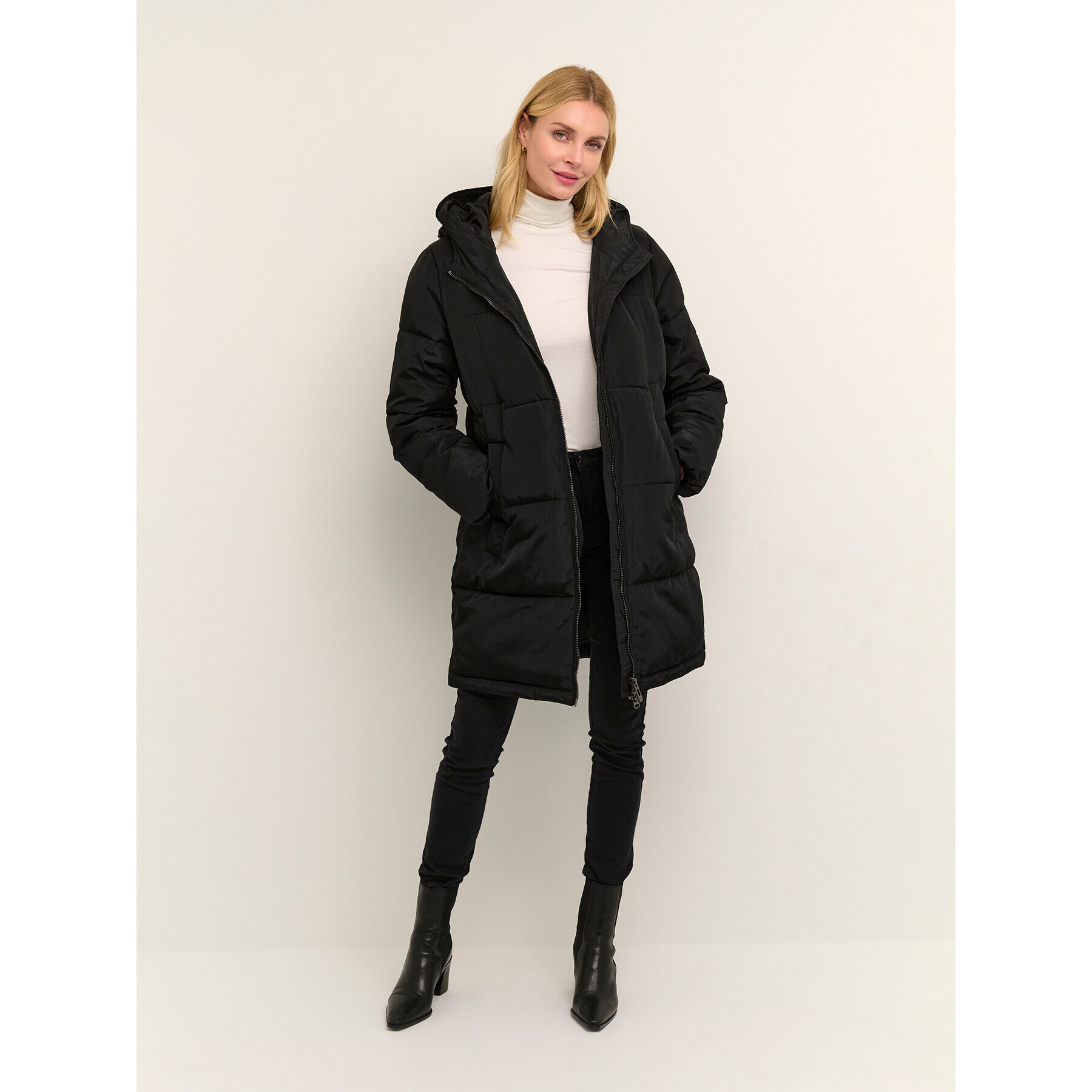 Kaffe Пухено яке Lenoma 10506723 Черен Baggy Fit - Pepit.bg