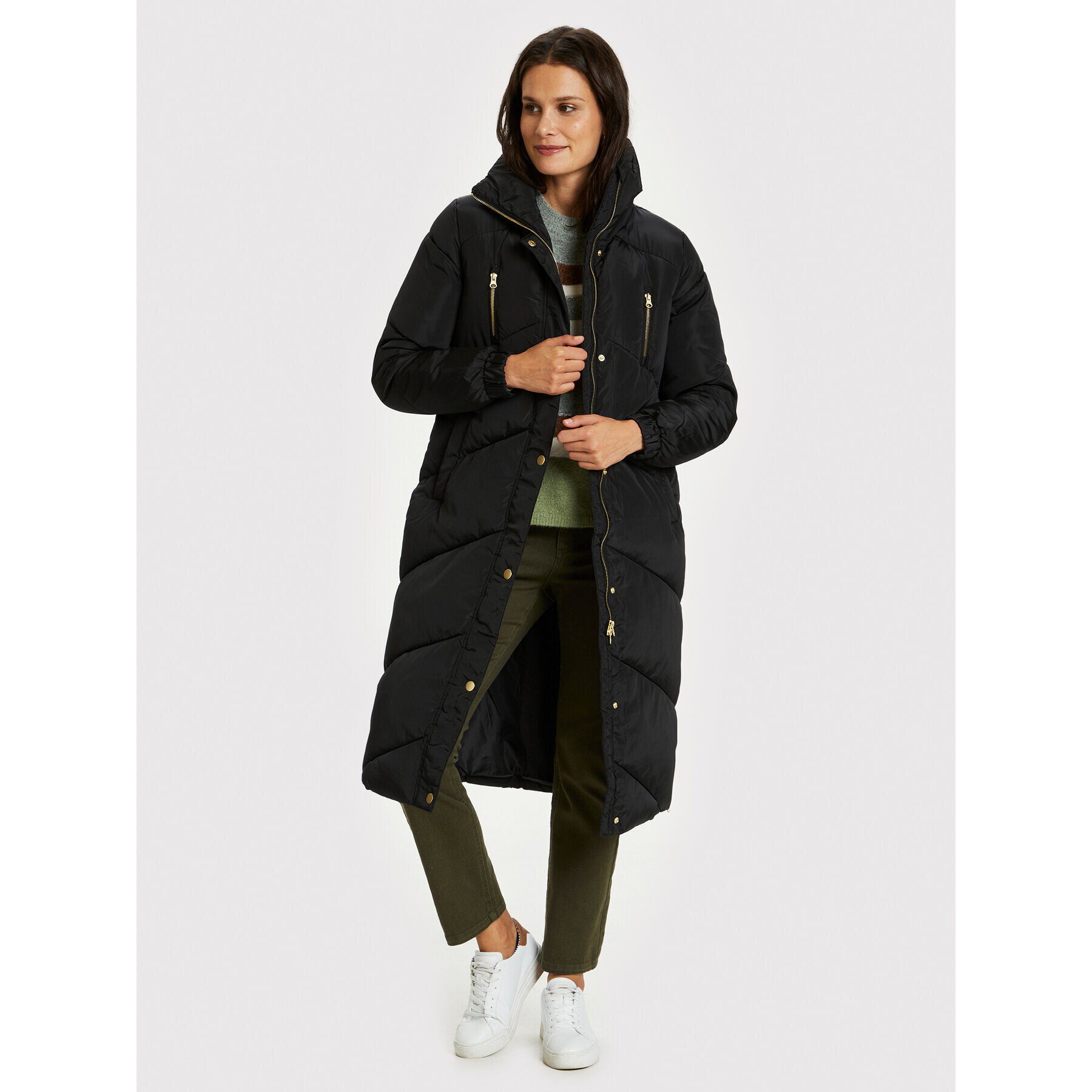 Kaffe Пухено яке Lindsay 10504571 Черен Regular Fit - Pepit.bg