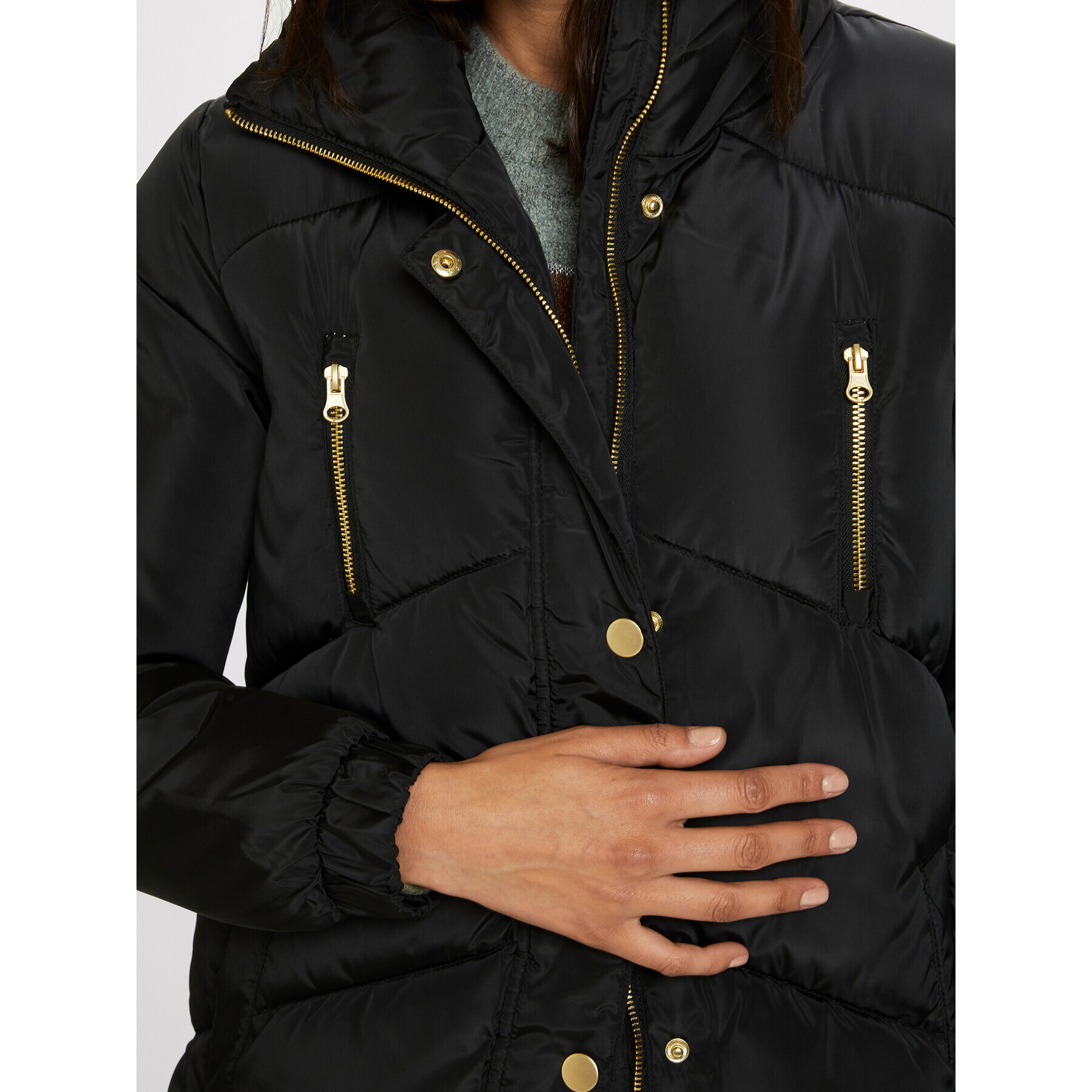Kaffe Пухено яке Lindsay 10504571 Черен Regular Fit - Pepit.bg