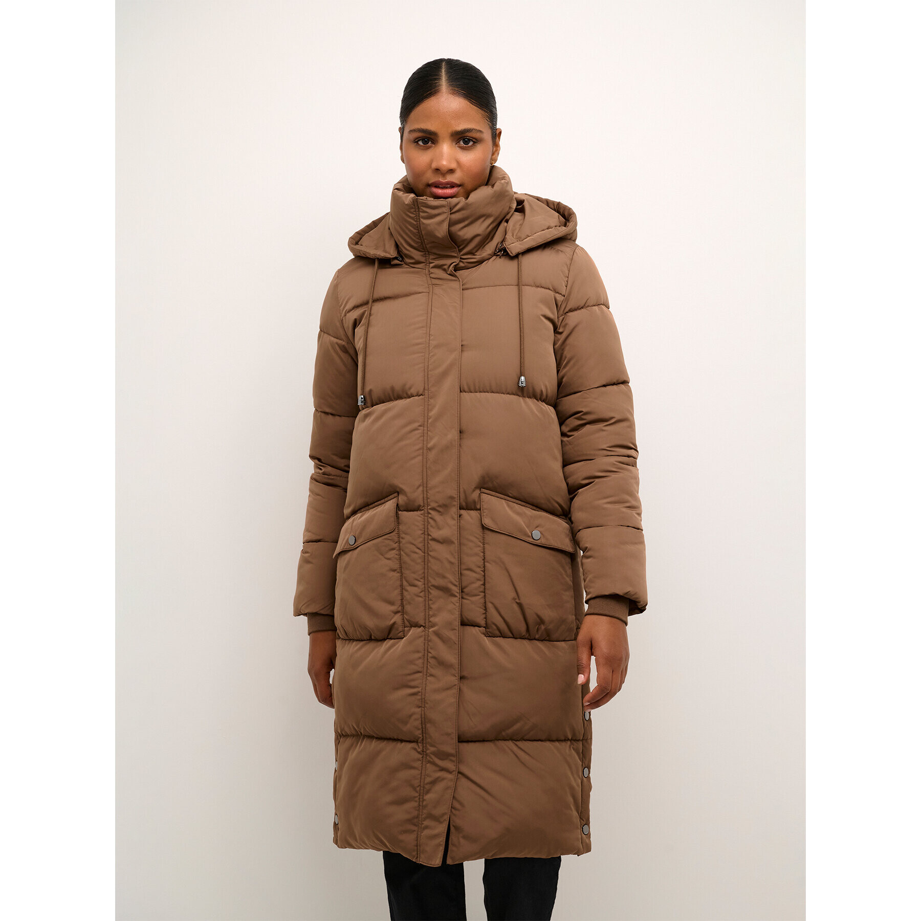 Kaffe Пухено яке Anika 10504086 Кафяв Regular Fit - Pepit.bg