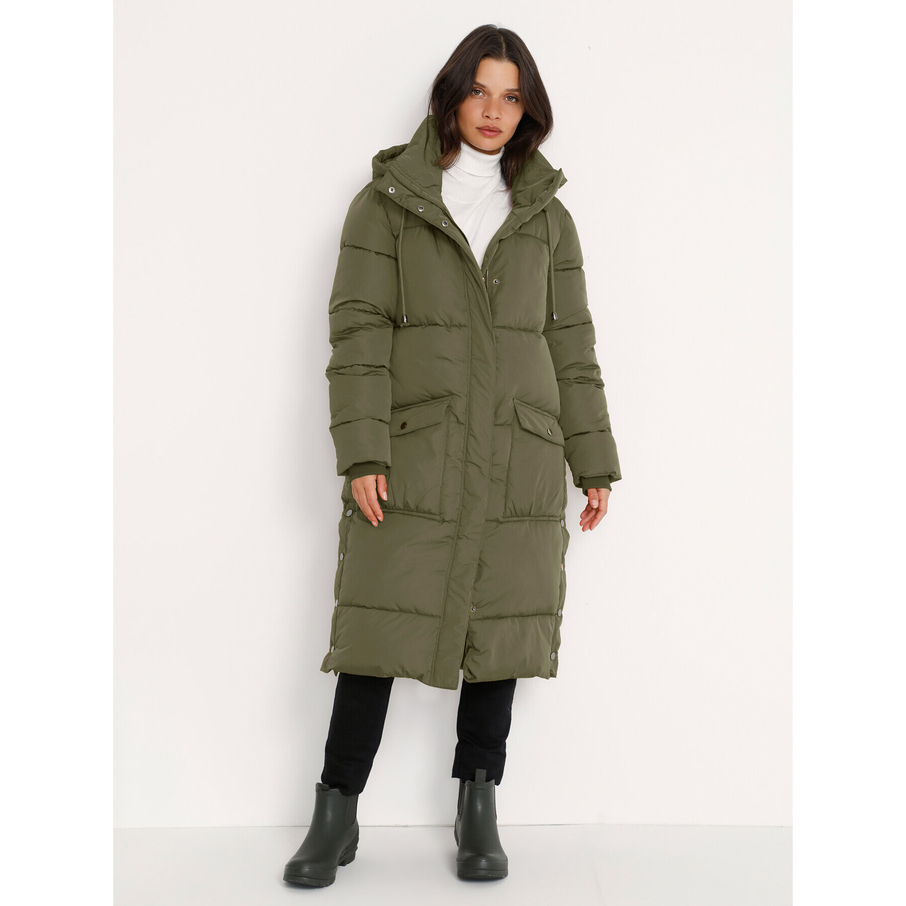 Kaffe Пухено яке Anika 10504086 Зелен Regular Fit - Pepit.bg