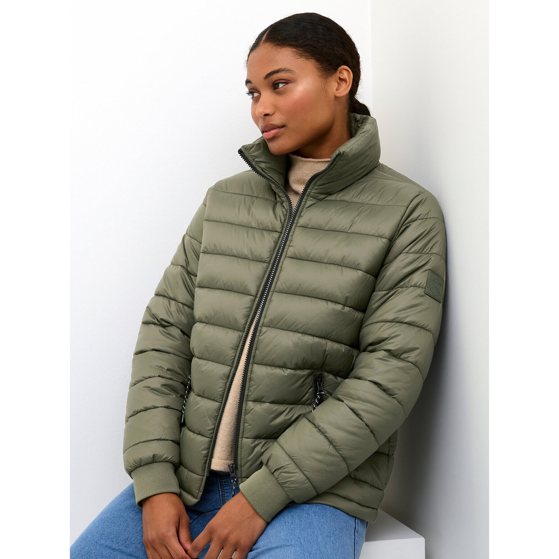 Kaffe Пухено яке Lira 10507222 Зелен Regular Fit - Pepit.bg
