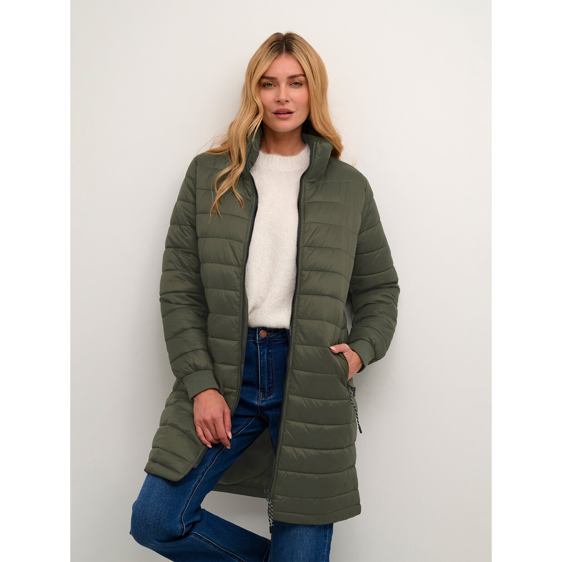 Kaffe Пухено яке Lira 10507223 Зелен Regular Fit - Pepit.bg