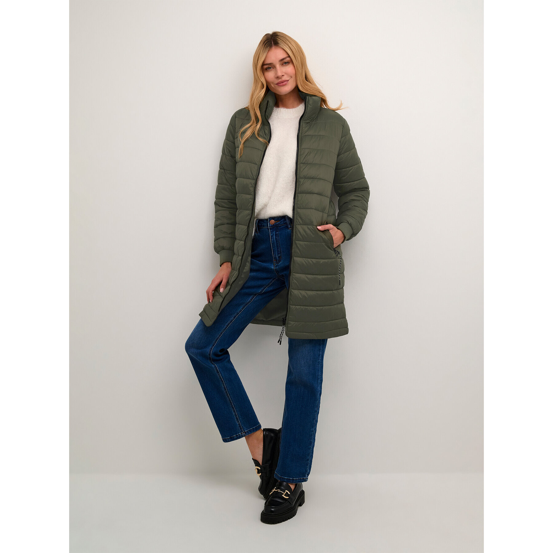 Kaffe Пухено яке Lira 10507223 Зелен Regular Fit - Pepit.bg