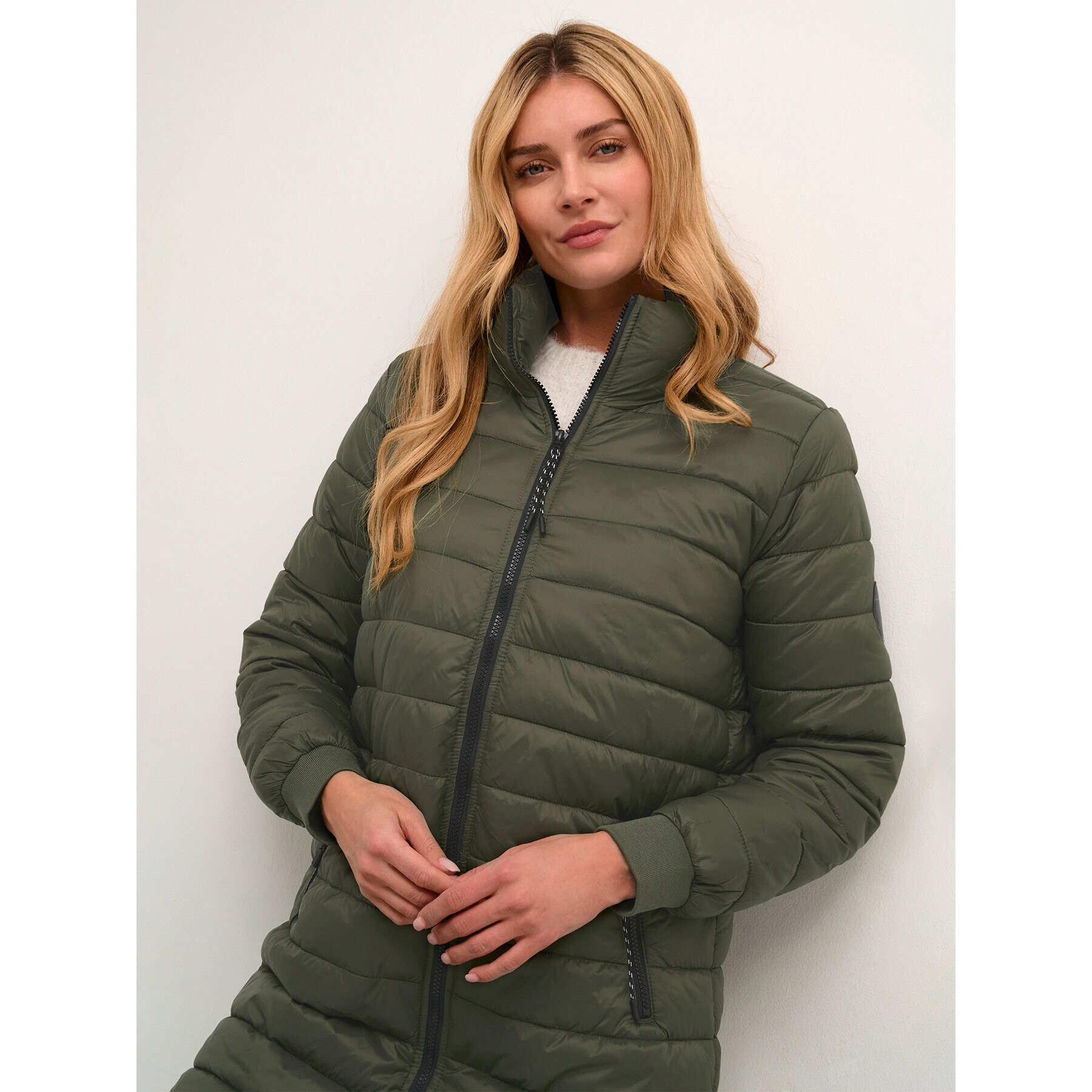 Kaffe Пухено яке Lira 10507223 Зелен Regular Fit - Pepit.bg