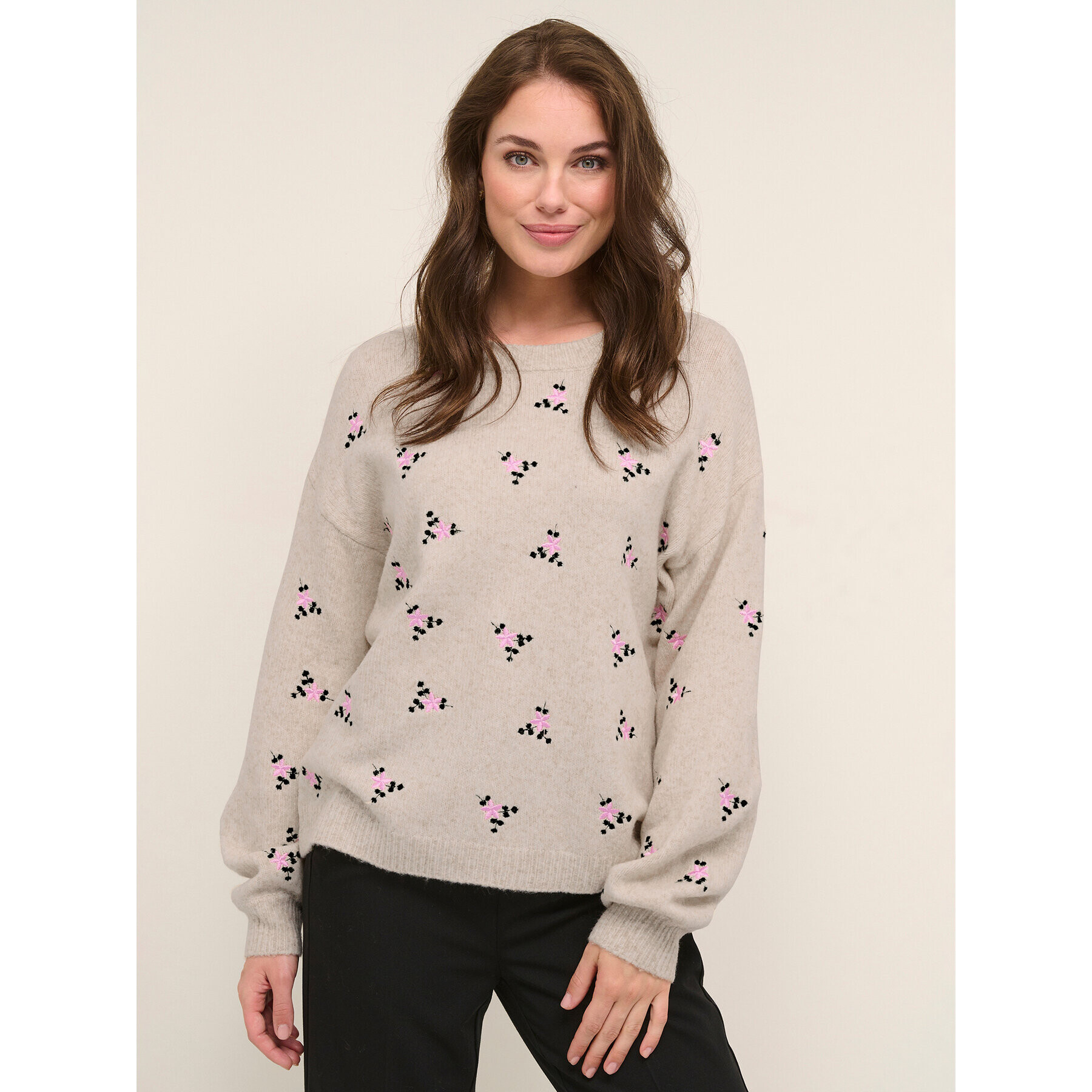 Kaffe Пуловер Josie 10507178 Бежов Loose Fit - Pepit.bg
