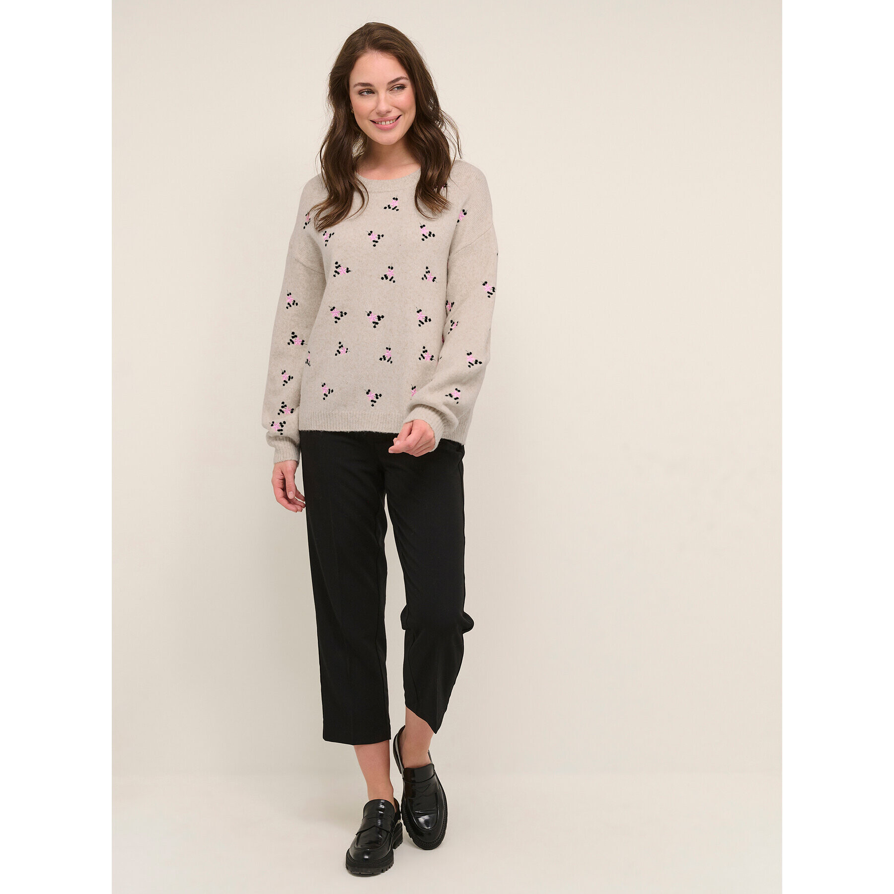 Kaffe Пуловер Josie 10507178 Бежов Loose Fit - Pepit.bg