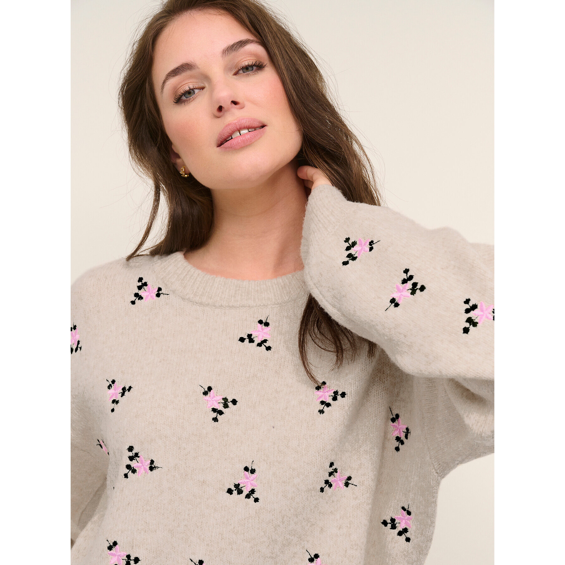Kaffe Пуловер Josie 10507178 Бежов Loose Fit - Pepit.bg