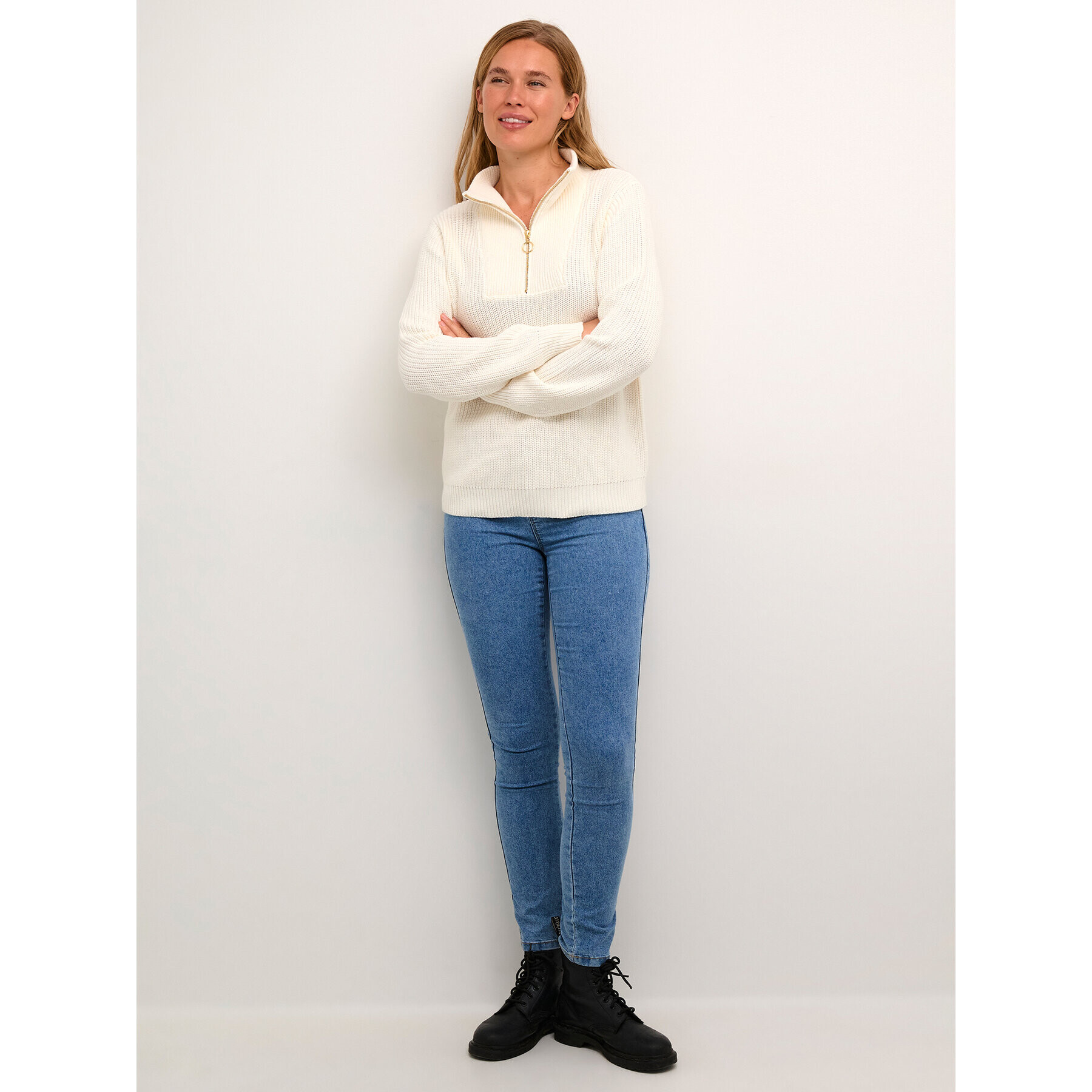 Kaffe Пуловер Kalioa 10506820 Екрю Loose Fit - Pepit.bg