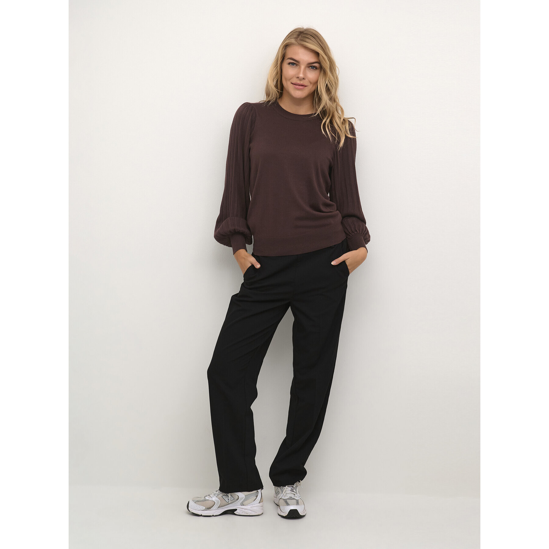 Kaffe Пуловер Kalone 10507905 Кафяв Regular Fit - Pepit.bg