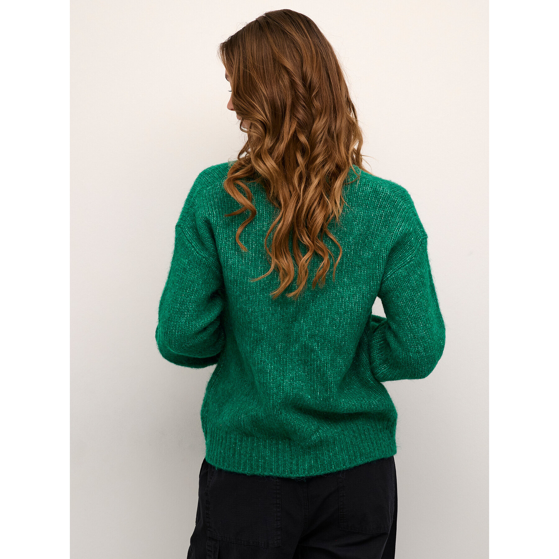 Kaffe Пуловер Kasarla V-Neck 10506829 Зелен Loose Fit - Pepit.bg