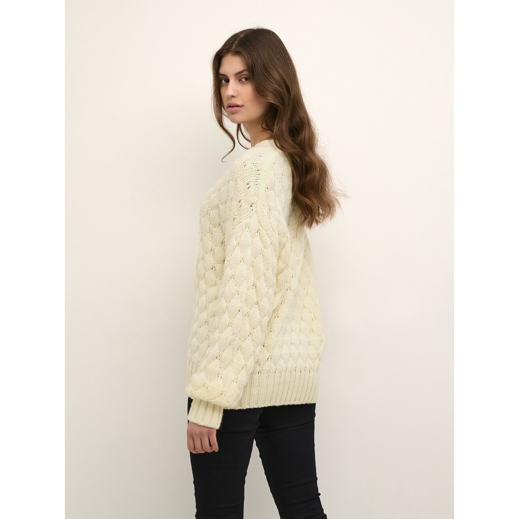 Kaffe Пуловер Katinka 10507747 Екрю Loose Fit - Pepit.bg