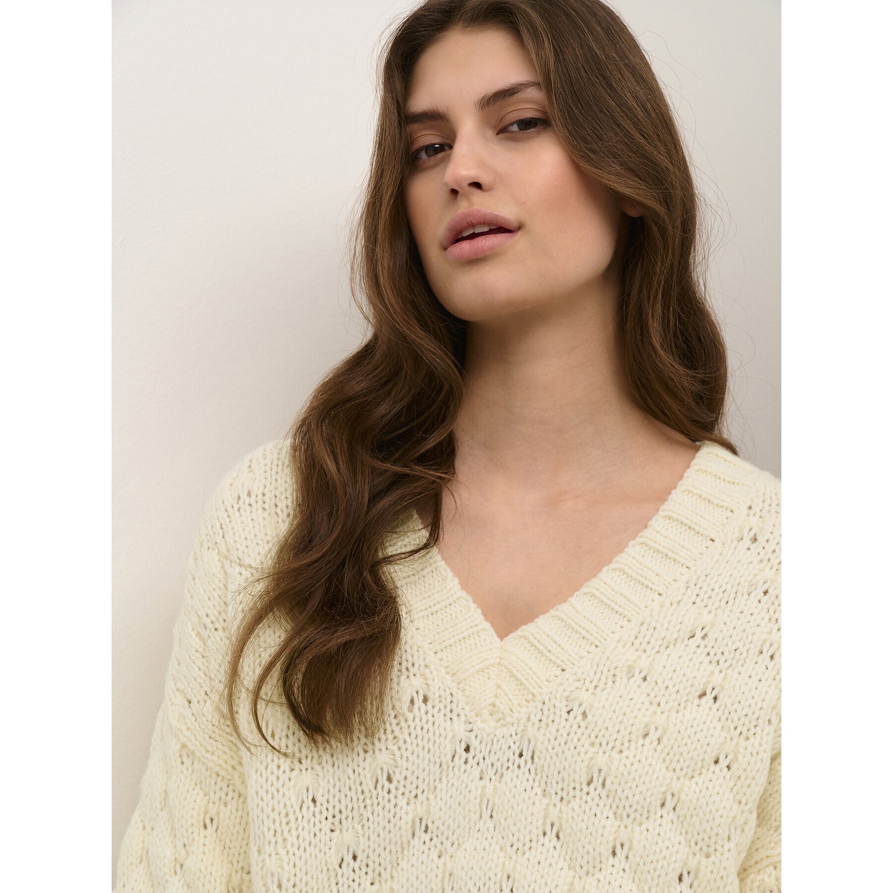 Kaffe Пуловер Katinka 10507747 Екрю Loose Fit - Pepit.bg