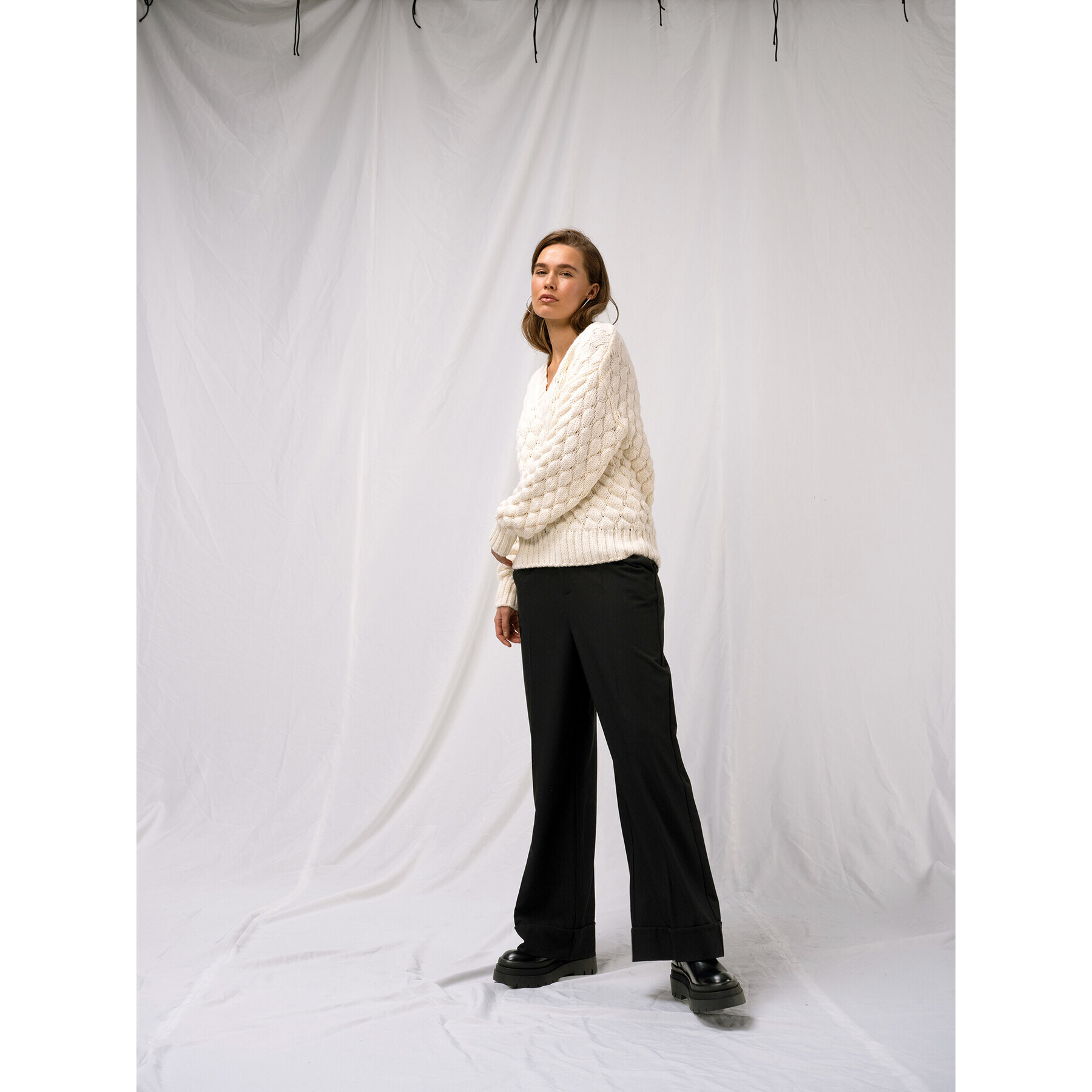 Kaffe Пуловер Katinka 10507747 Екрю Loose Fit - Pepit.bg